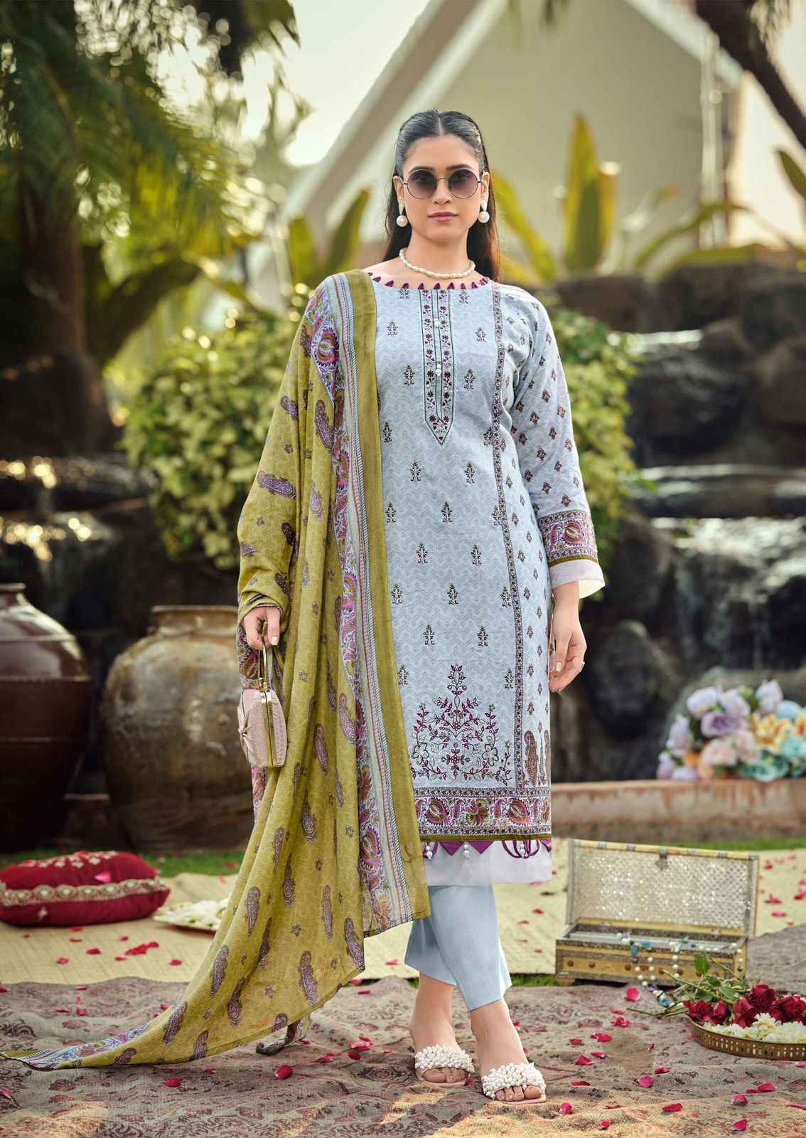 Ishaal Prints Embroidered Vol-18 Lawn Cotton Dress Material Surat Wholesale Market Price ( 10 pcs Catalogue )