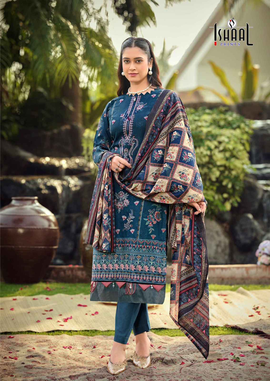 Ishaal Prints Embroidered Vol-18 Lawn Cotton Dress Material Surat Wholesale Market Price ( 10 pcs Catalogue )