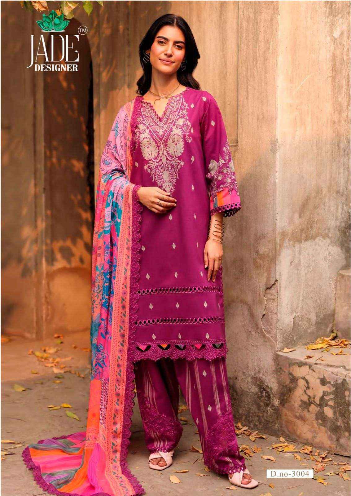 Jade Ayesha Zara Vol 3 Heavy Lawn Cotton Pakistani Dress Material Wholesale ( 6 Pcs Set )