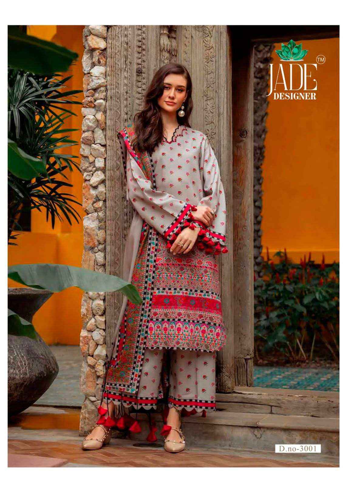 Jade Ayesha Zara Vol 3 Heavy Lawn Cotton Pakistani Dress Material Wholesale ( 6 Pcs Set )