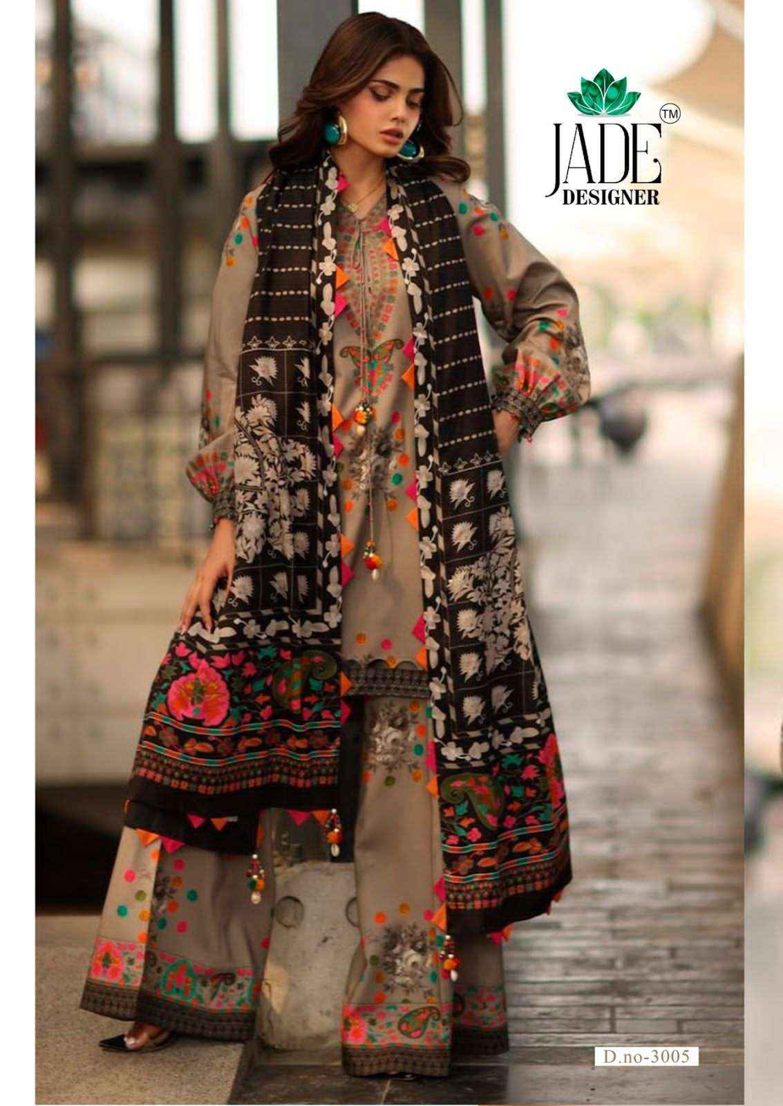 Jade Ayesha Zara Vol 3 Heavy Lawn Cotton Pakistani Dress Material Wholesale ( 6 Pcs Set )