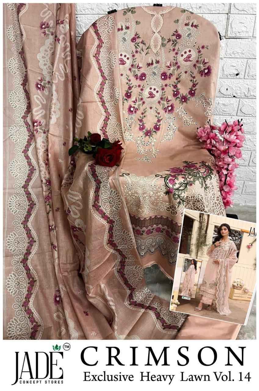 Jade Crimson Vol 14 Lawn Cotton Salwar Kameez Wholesale Rate ( 6 Pcs Catalog )