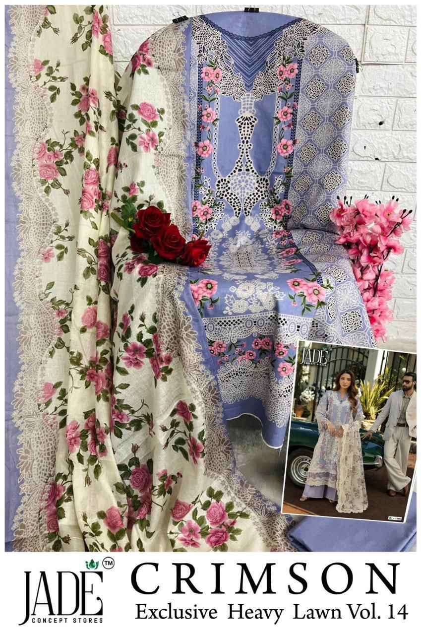 Jade Crimson Vol 14 Lawn Cotton Salwar Kameez Wholesale Rate ( 6 Pcs Catalog )