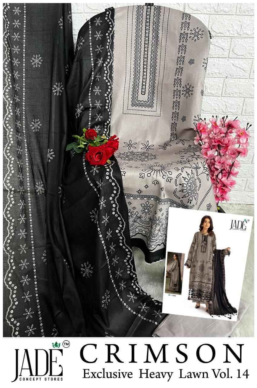 Jade Crimson Vol 14 Lawn Cotton Salwar Kameez Wholesale Rate ( 6 Pcs Catalog )