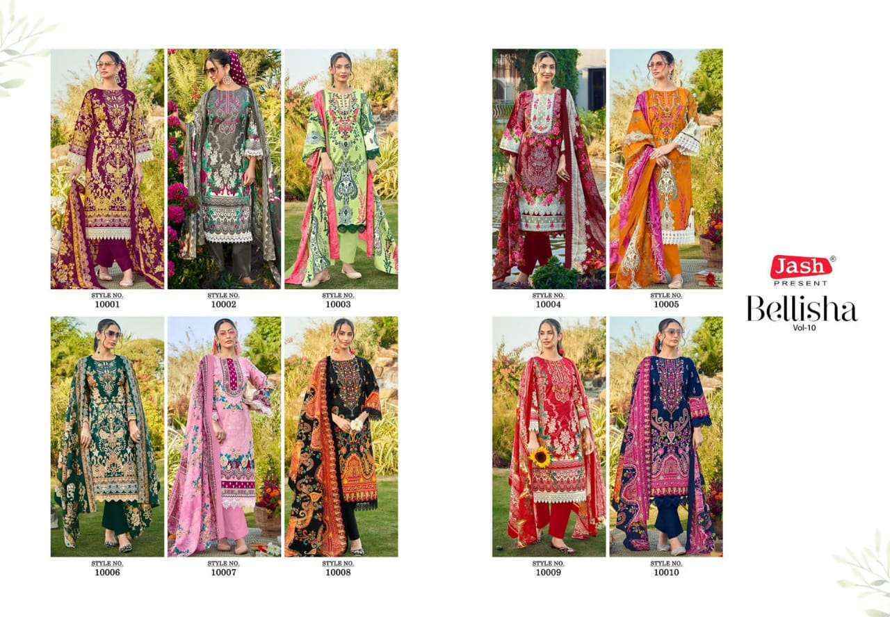 Jash Bellisha Vol 10 Cotton Dress Material Wholesale Catalog Price ( 10 pcs Catalogue )