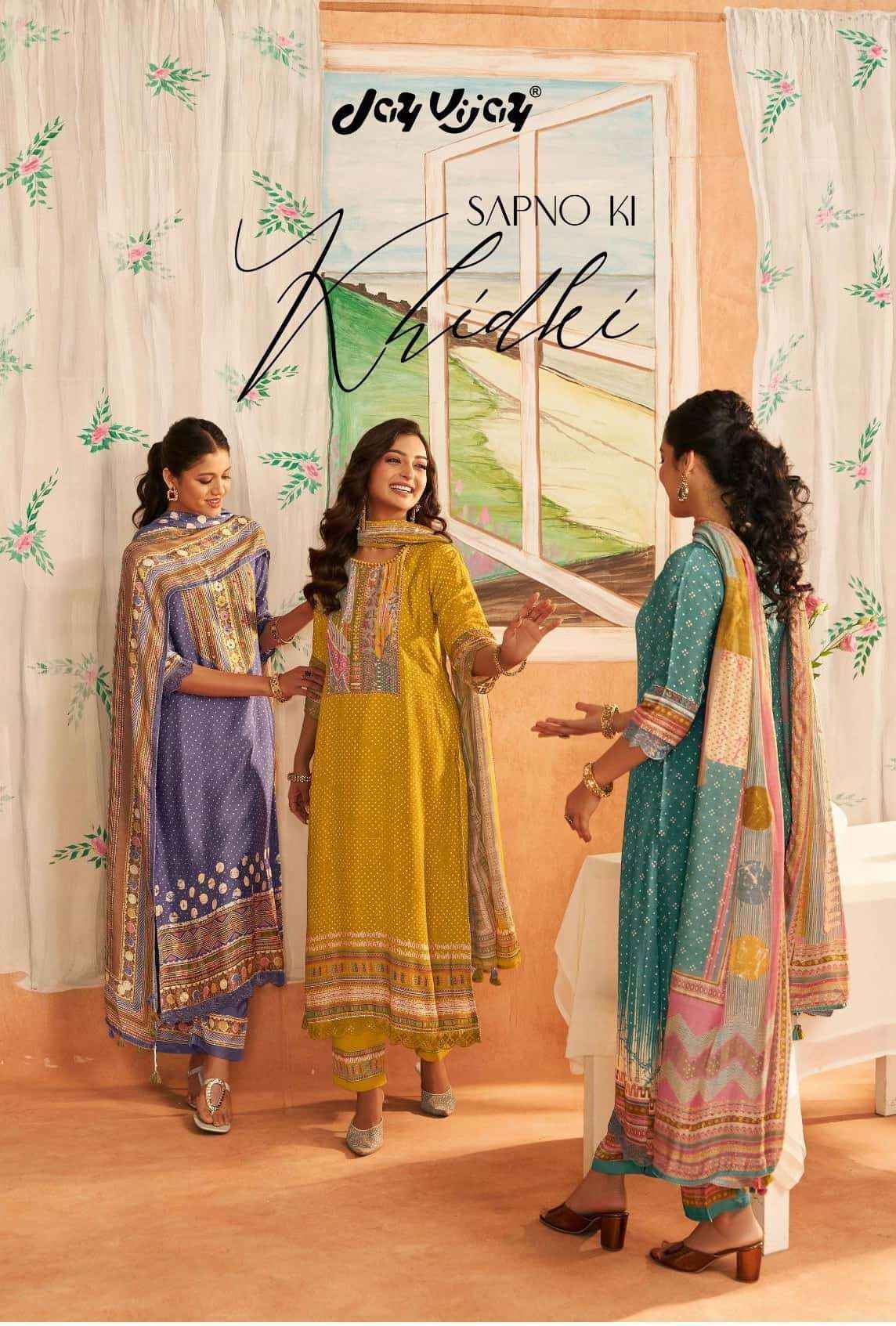 Jay Vijay Sapno Ki Khidki Premium Design Bemberg Silk Salwar Suit Wholesale Rate ( 6 Pcs Catalog )
