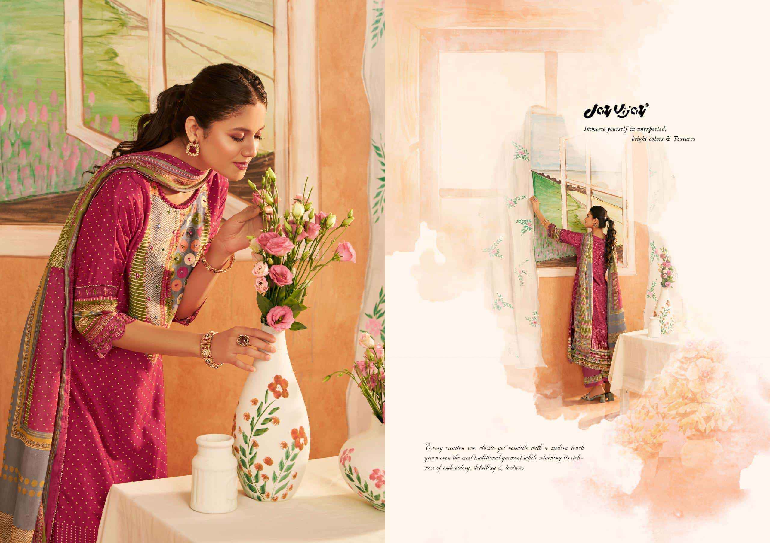 Jay Vijay Sapno Ki Khidki Premium Design Bemberg Silk Salwar Suit Wholesale Rate ( 6 Pcs Catalog )