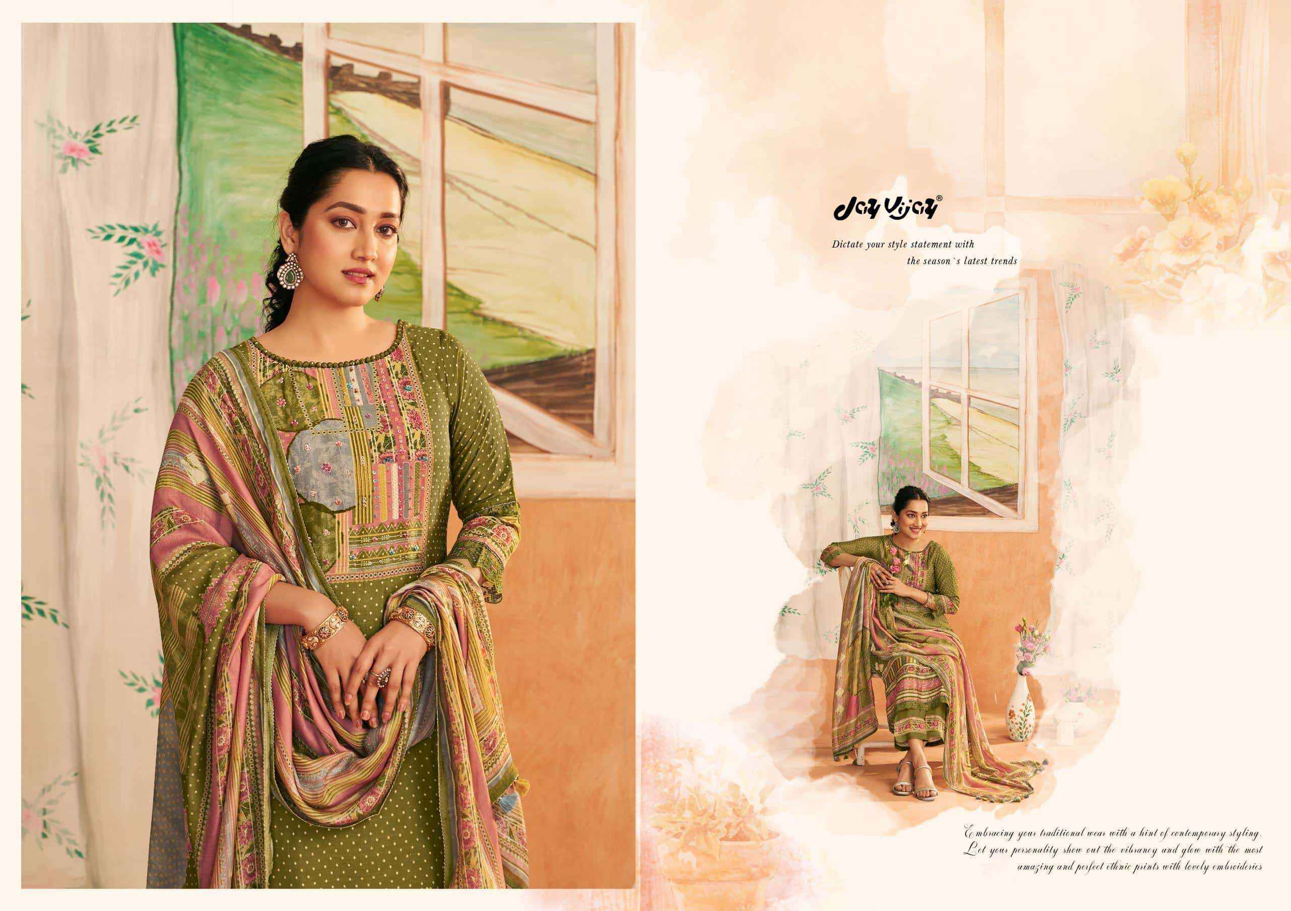 Jay Vijay Sapno Ki Khidki Premium Design Bemberg Silk Salwar Suit Wholesale Rate ( 6 Pcs Catalog )