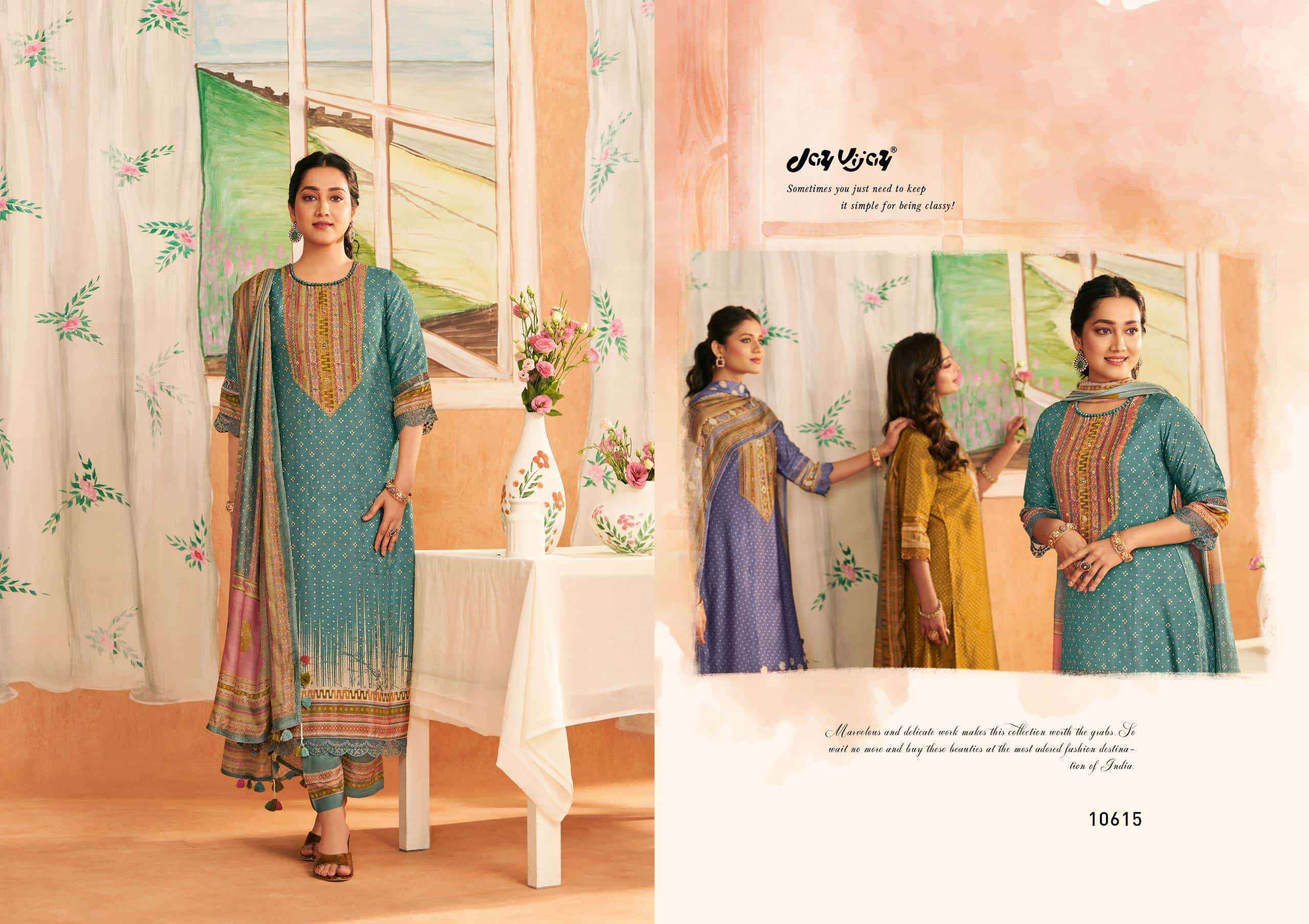 Jay Vijay Sapno Ki Khidki Premium Design Bemberg Silk Salwar Suit Wholesale Rate ( 6 Pcs Catalog )