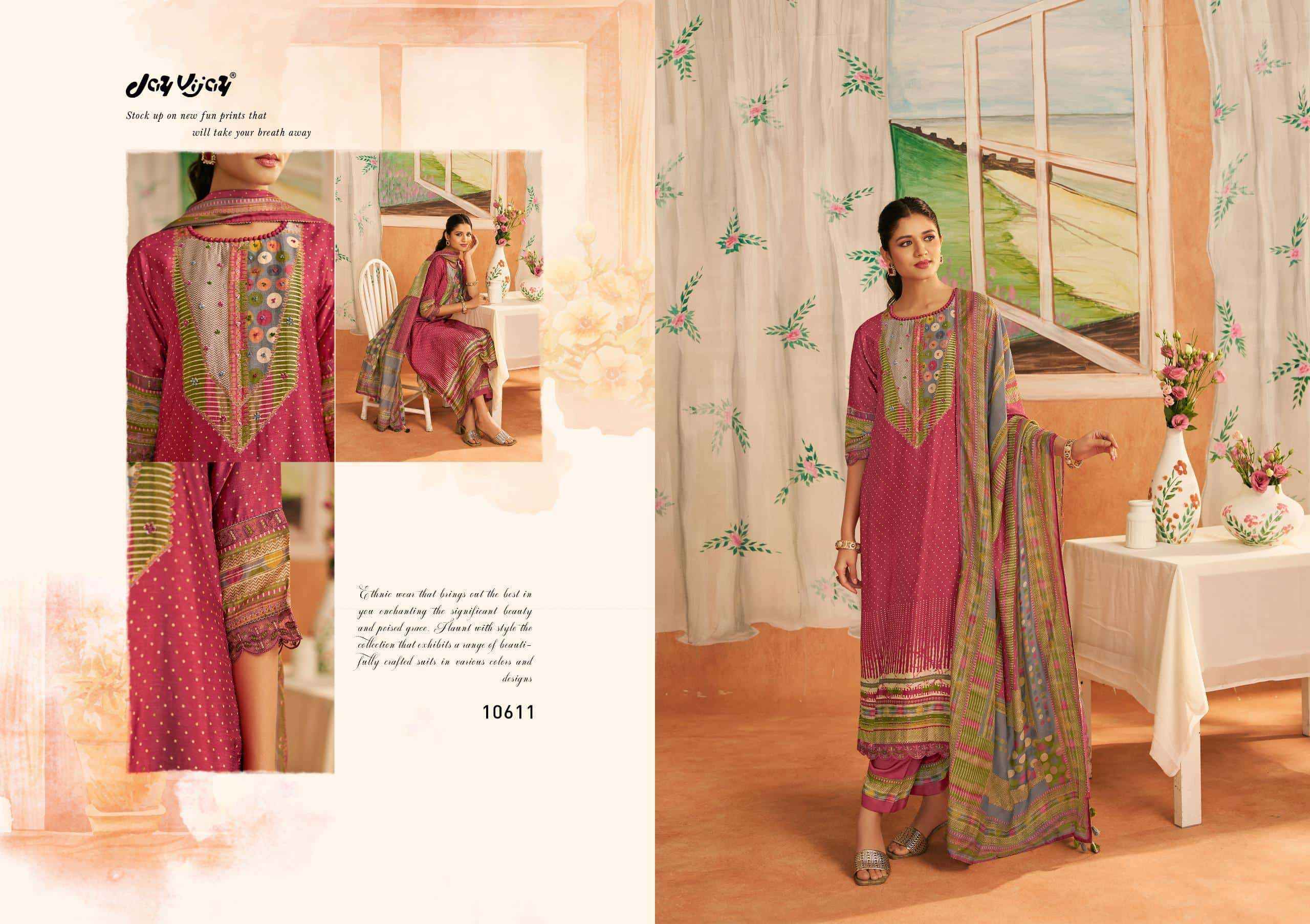 Jay Vijay Sapno Ki Khidki Premium Design Bemberg Silk Salwar Suit Wholesale Rate ( 6 Pcs Catalog )