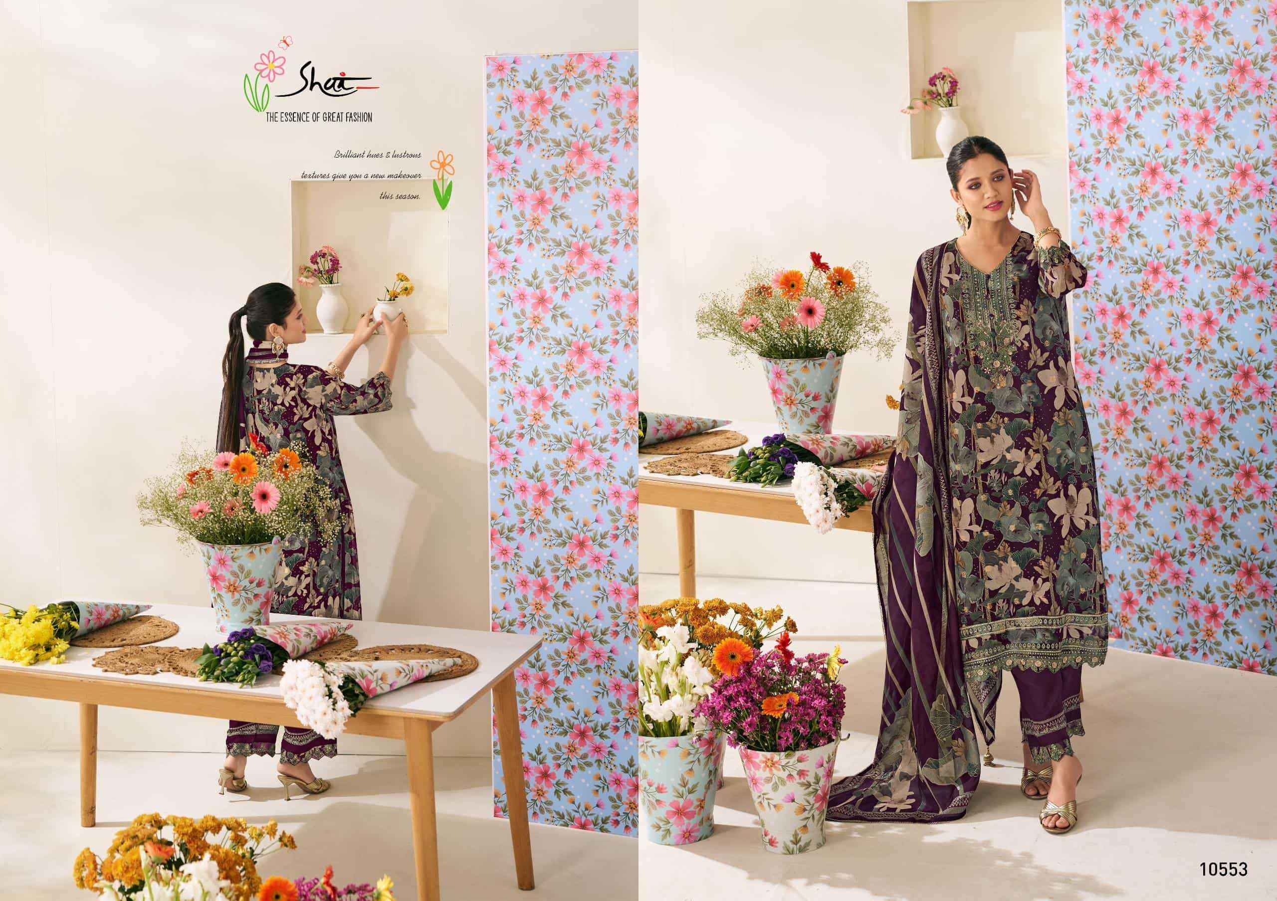 Jay Vijay Shai Phoolsaaz Fancy Organza Jacquard Latest Salwar Kameez Wholesale Rate ( 6 Pcs Catalog )