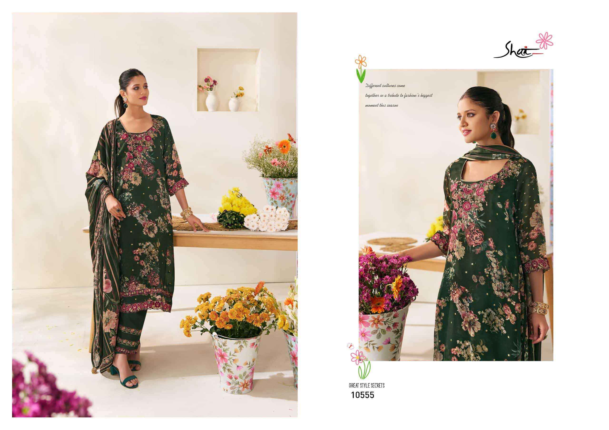Jay Vijay Shai Phoolsaaz Fancy Organza Jacquard Latest Salwar Kameez Wholesale Rate ( 6 Pcs Catalog )