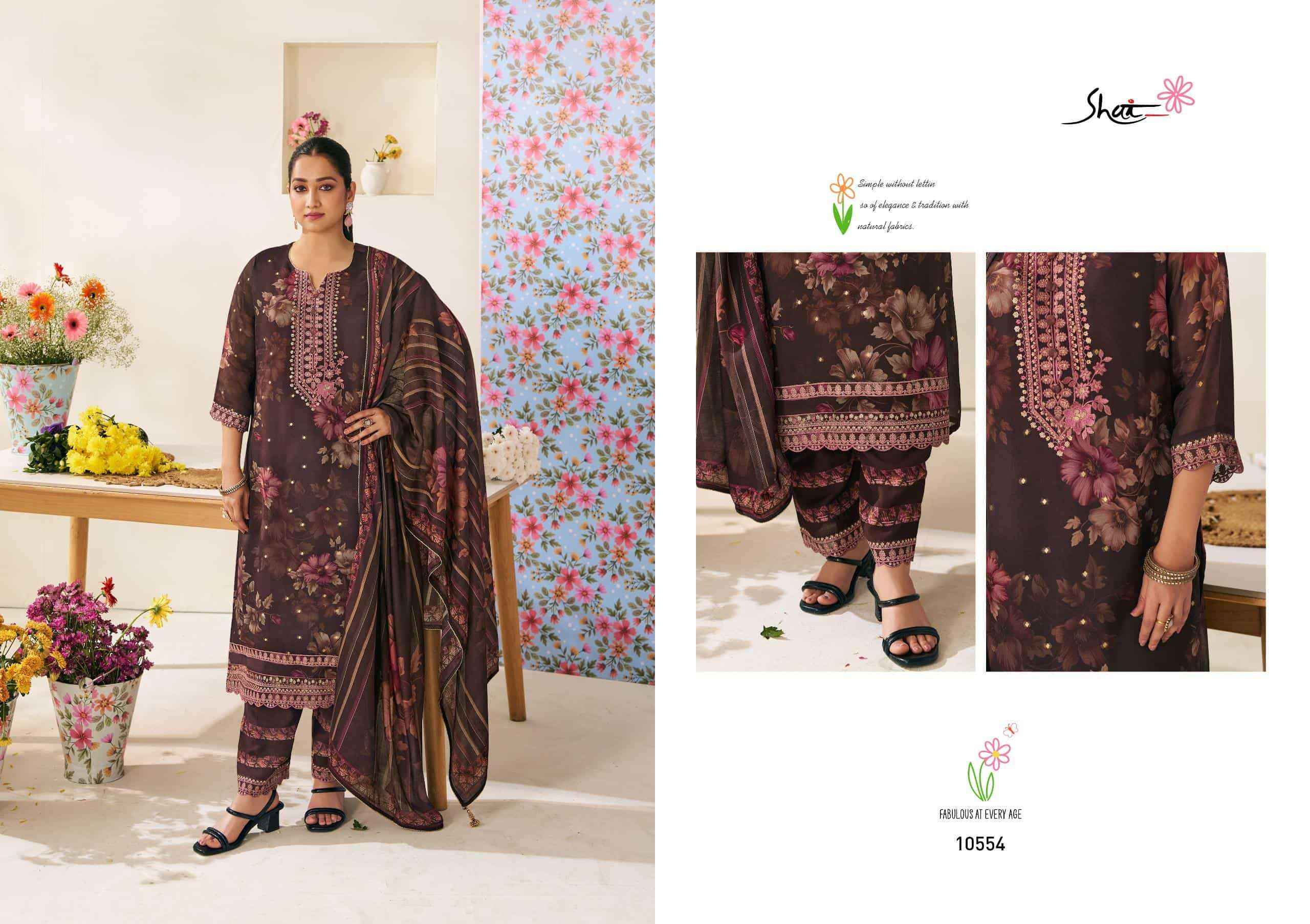 Jay Vijay Shai Phoolsaaz Fancy Organza Jacquard Latest Salwar Kameez Wholesale Rate ( 6 Pcs Catalog )