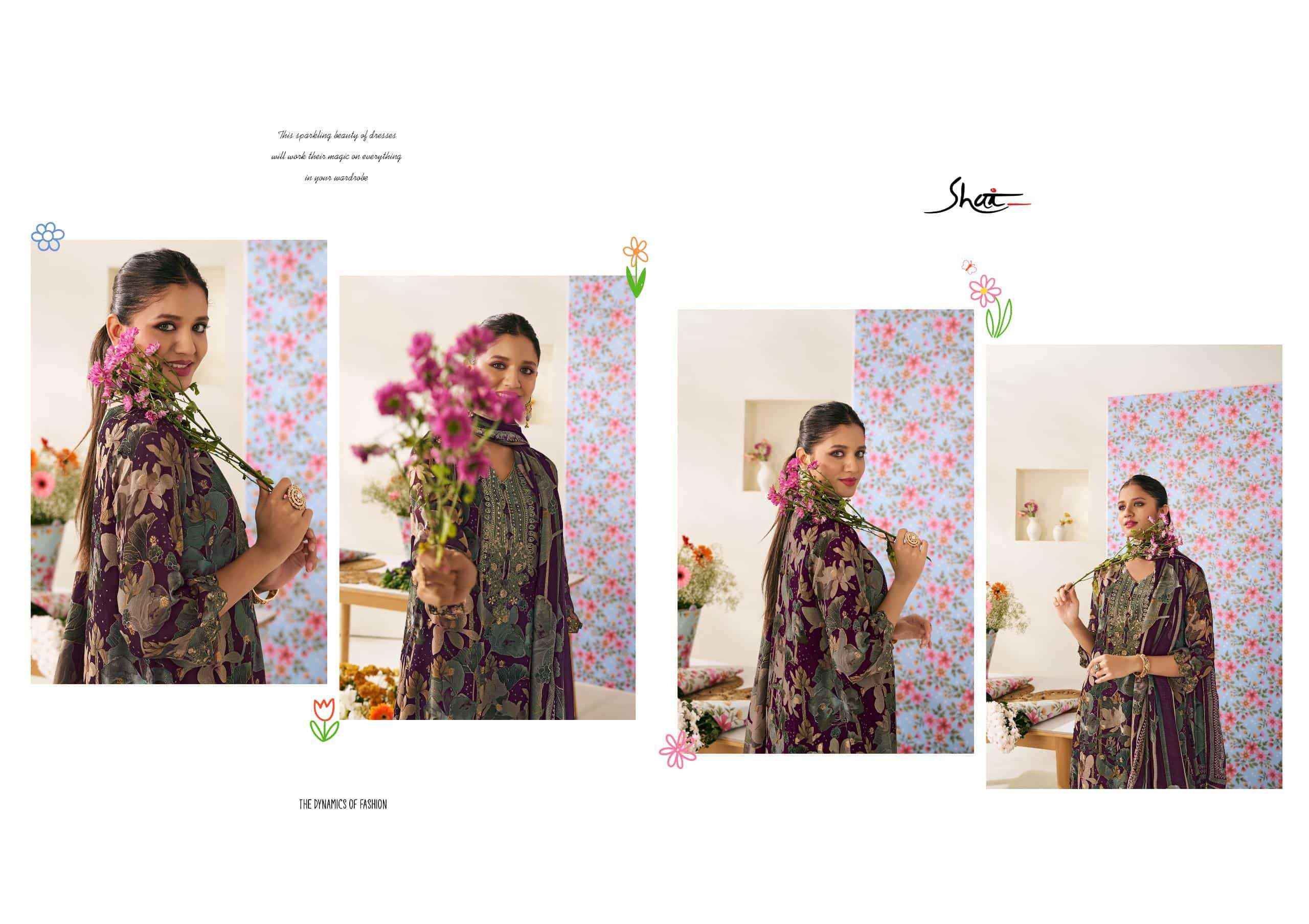 Jay Vijay Shai Phoolsaaz Fancy Organza Jacquard Latest Salwar Kameez Wholesale Rate ( 6 Pcs Catalog )