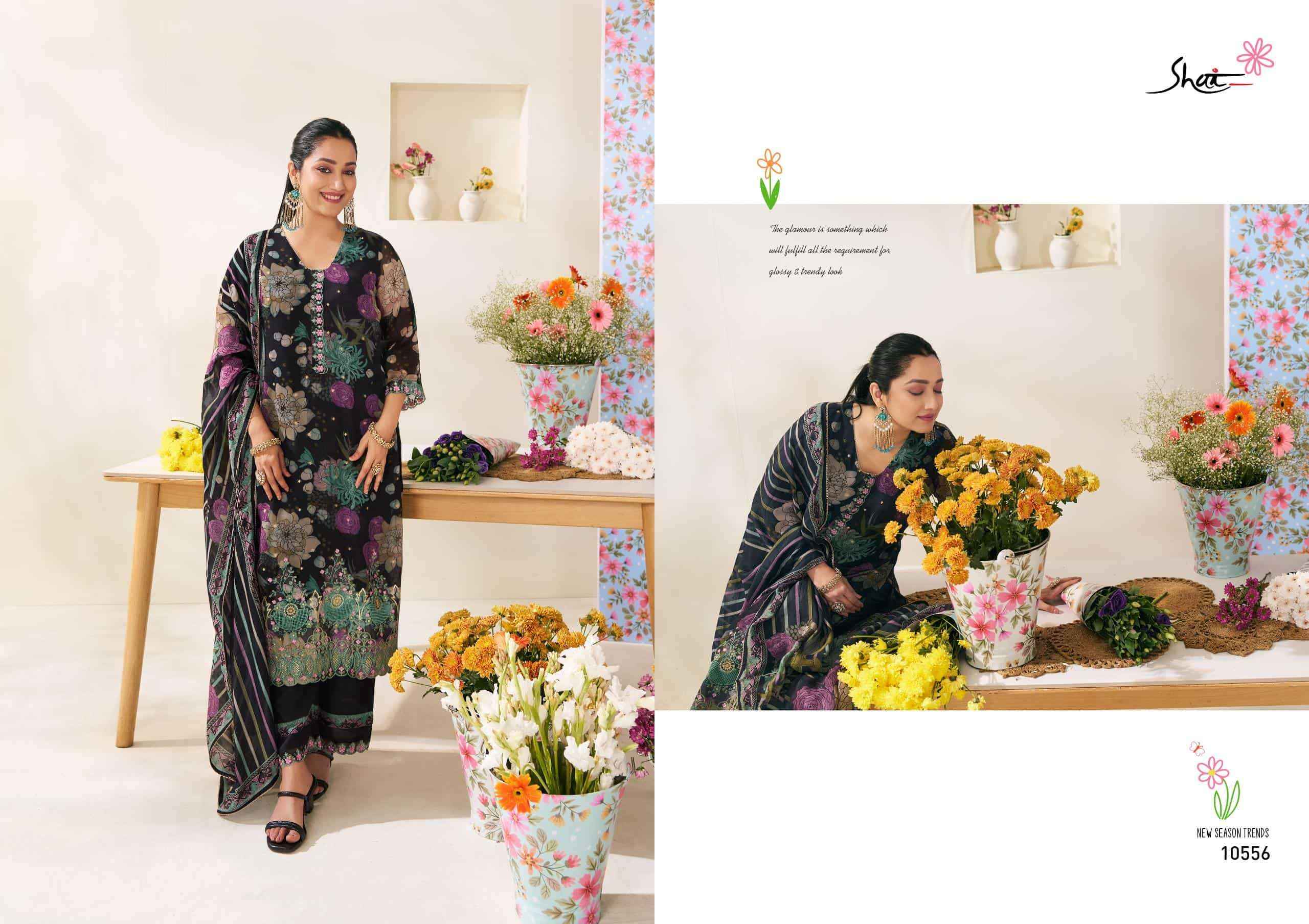 Jay Vijay Shai Phoolsaaz Fancy Organza Jacquard Latest Salwar Kameez Wholesale Rate ( 6 Pcs Catalog )