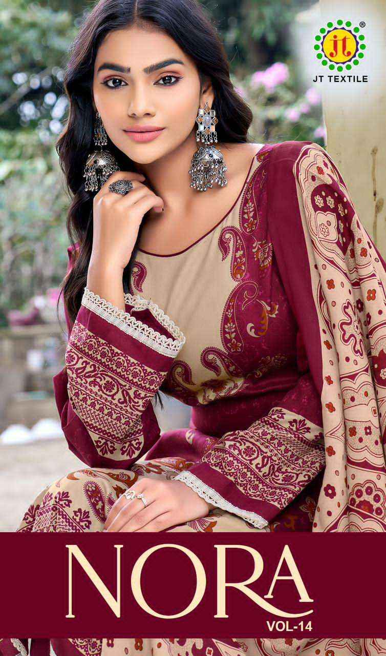 Jt Nora Vol-14 Rayon Salwar Kameez Wholesale Price ( 5 Pcs Catalogue )