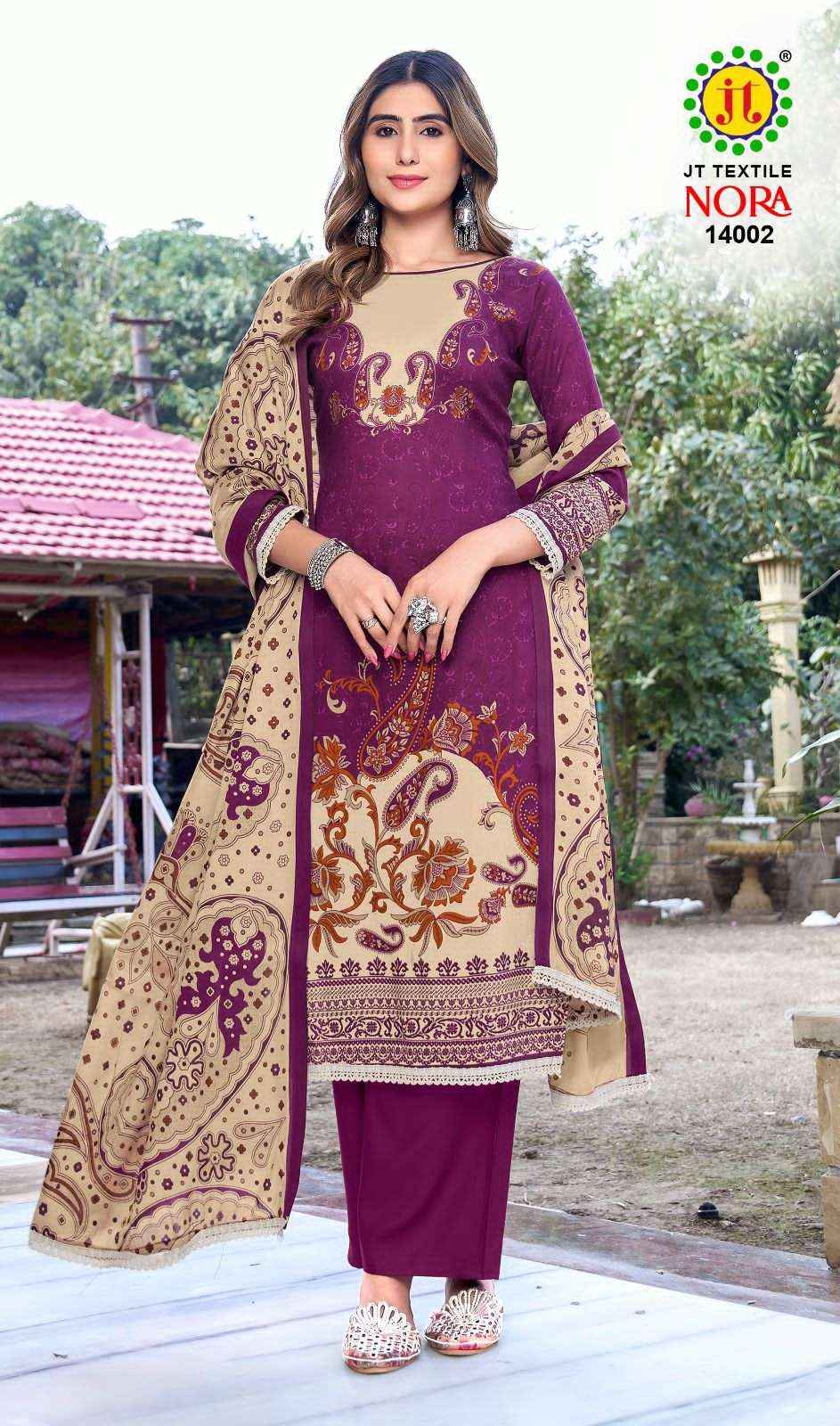 Jt Nora Vol-14 Rayon Salwar Kameez Wholesale Price ( 5 Pcs Catalogue )
