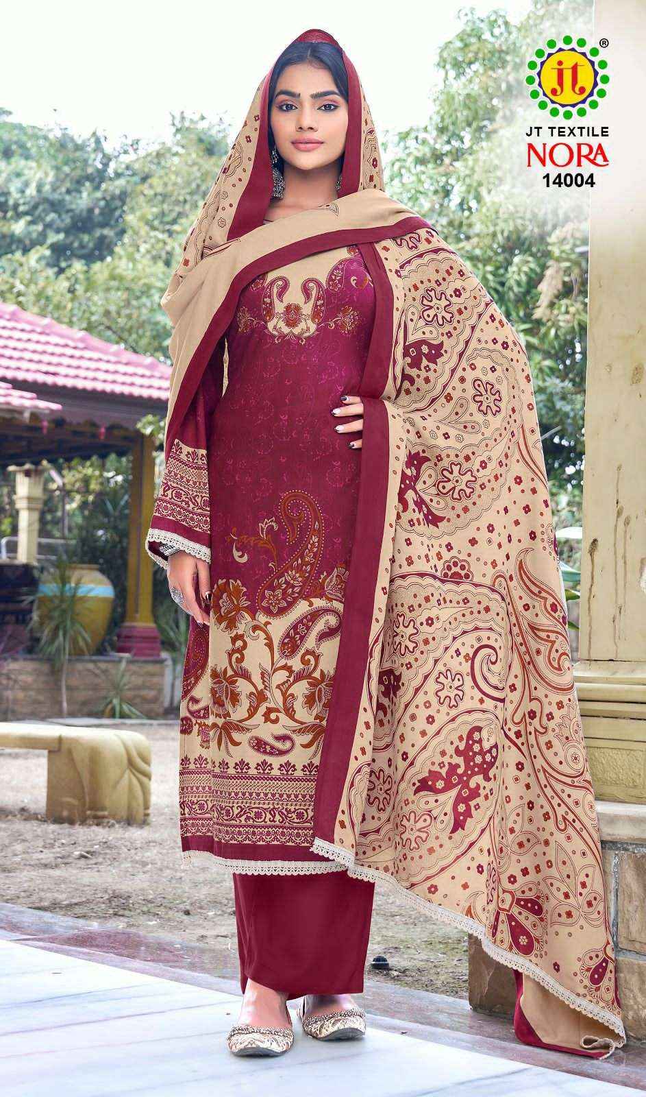 Jt Nora Vol-14 Rayon Salwar Kameez Wholesale Price ( 5 Pcs Catalogue )