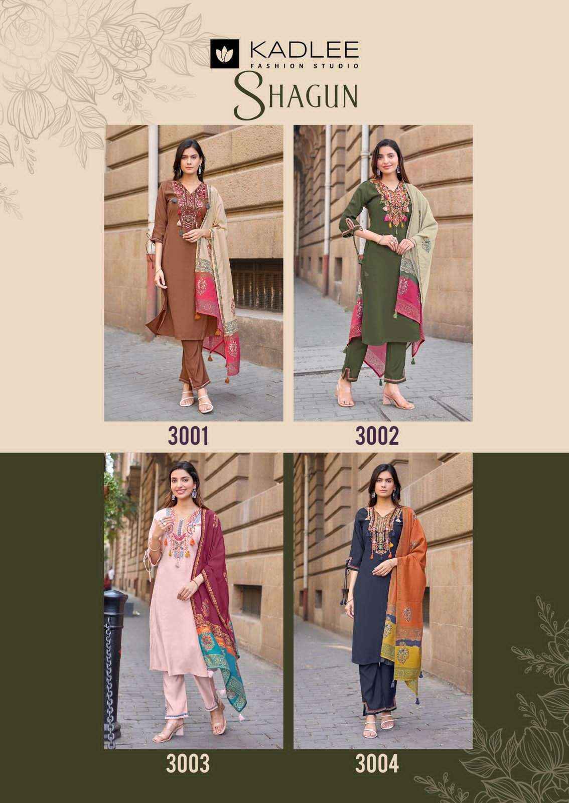 Kadlee Shagun Exclusive Style Kurti Pant Dupatta Set Wholesale Rate ( 4 Pcs Catalog )