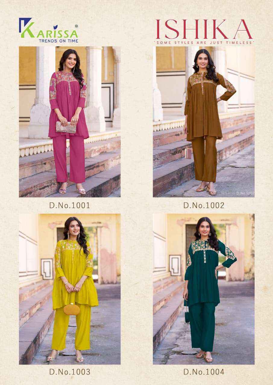 Karissa Ishika Viscose Co Ord Set Wholesale Rate ( 4 Pcs Catalog )