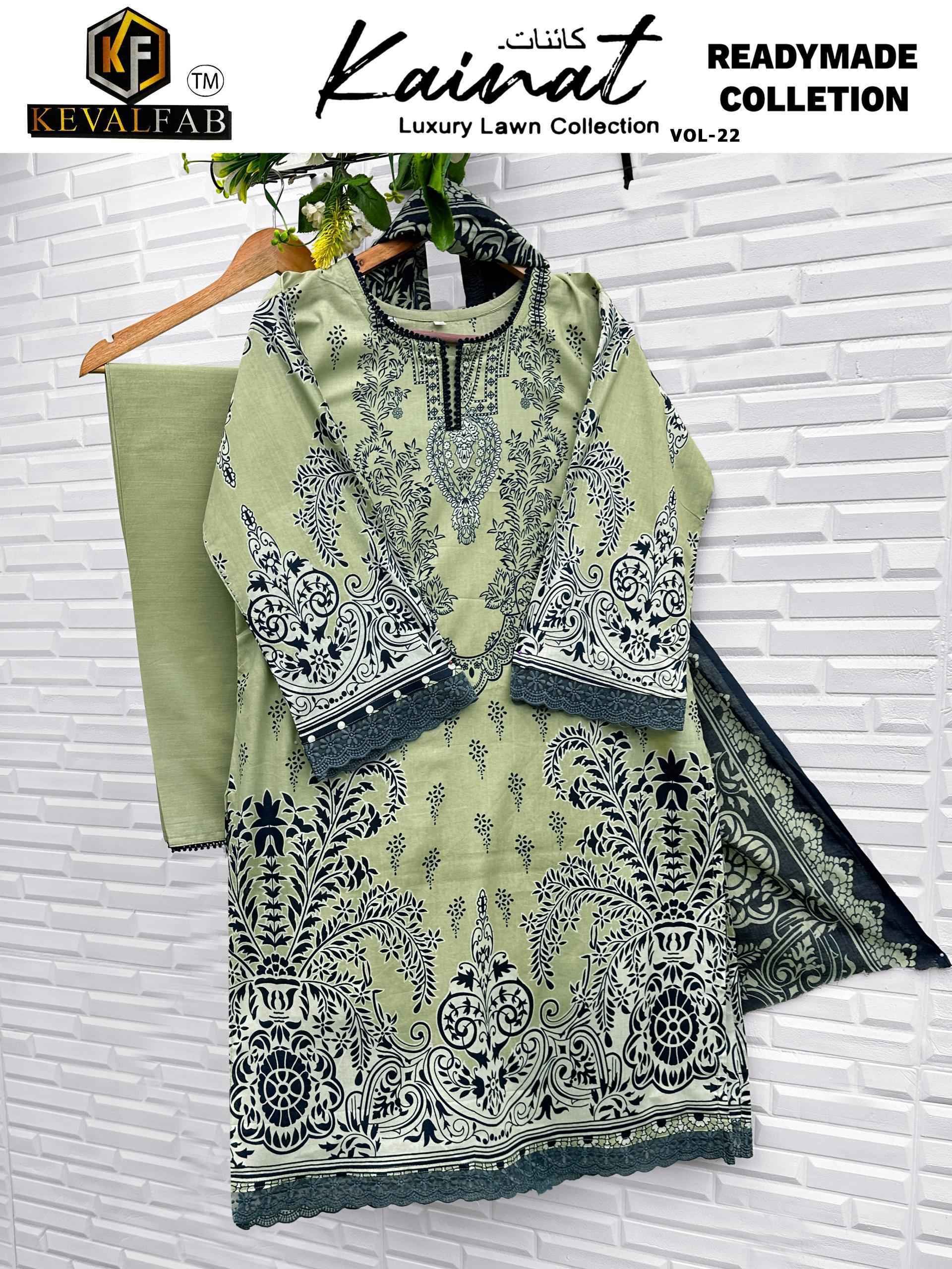 Keval Fab Kainat Vol 22 Cotton Readymade Suit Wholesale Price ( 6 pcs Catalogue )