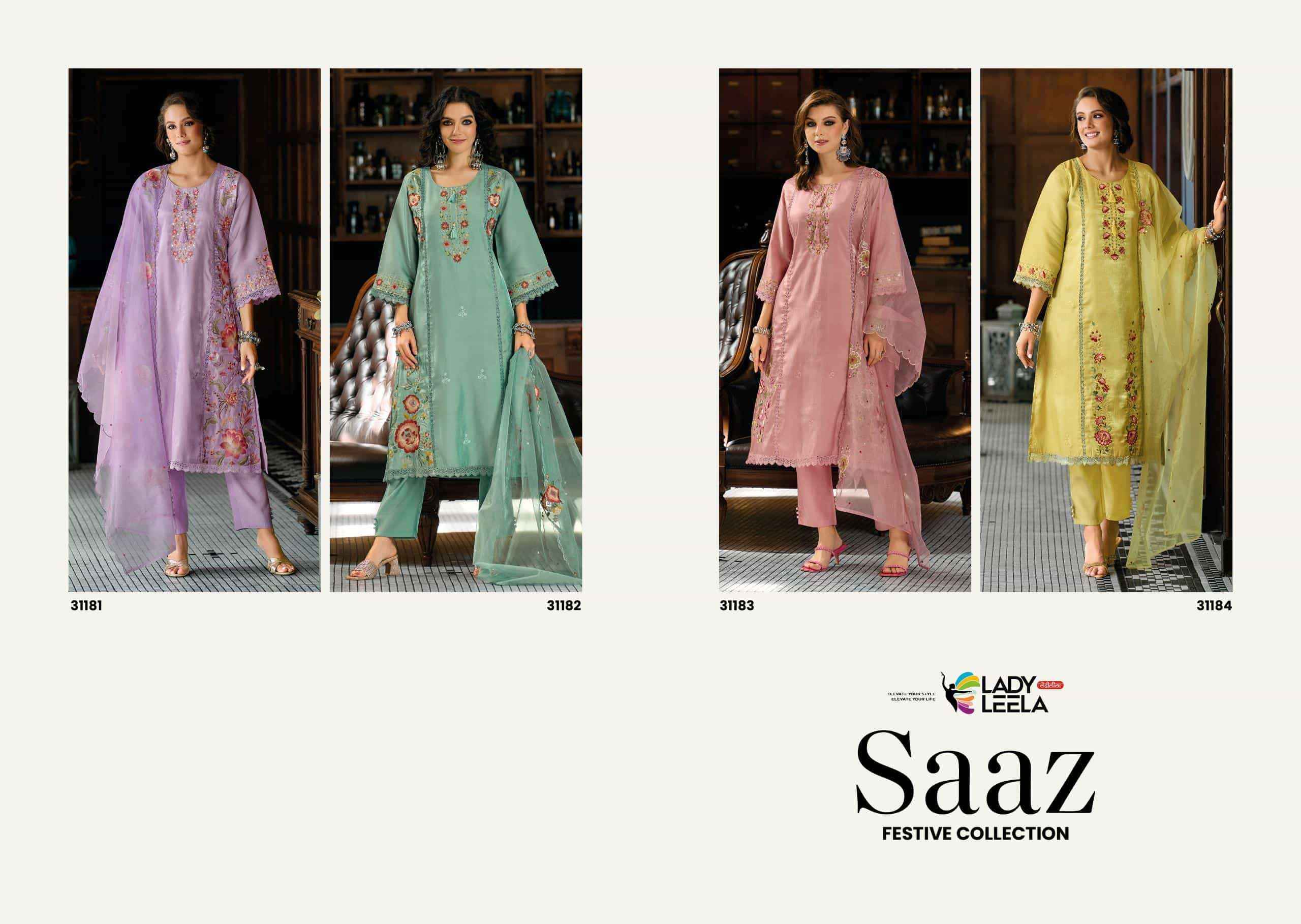 Lady Leela Saaz Designer Viscose Roman Readymade Suits Wholesale Price ( 4 Pcs Catalogue )