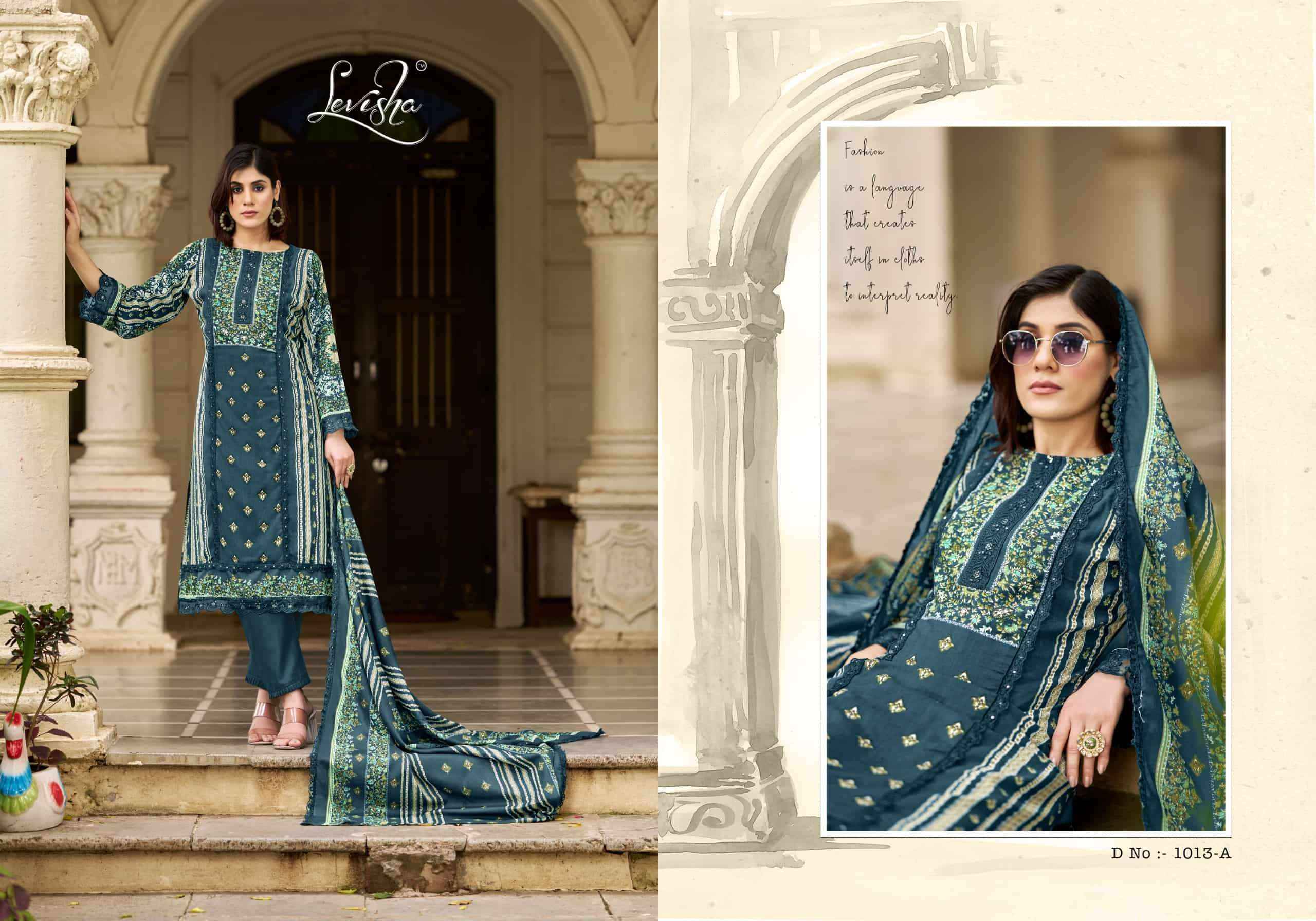 Levisha Bagh Digital Printed Rayon Salwar Kameez Wholesale Rate ( 5 Pcs Catalog )