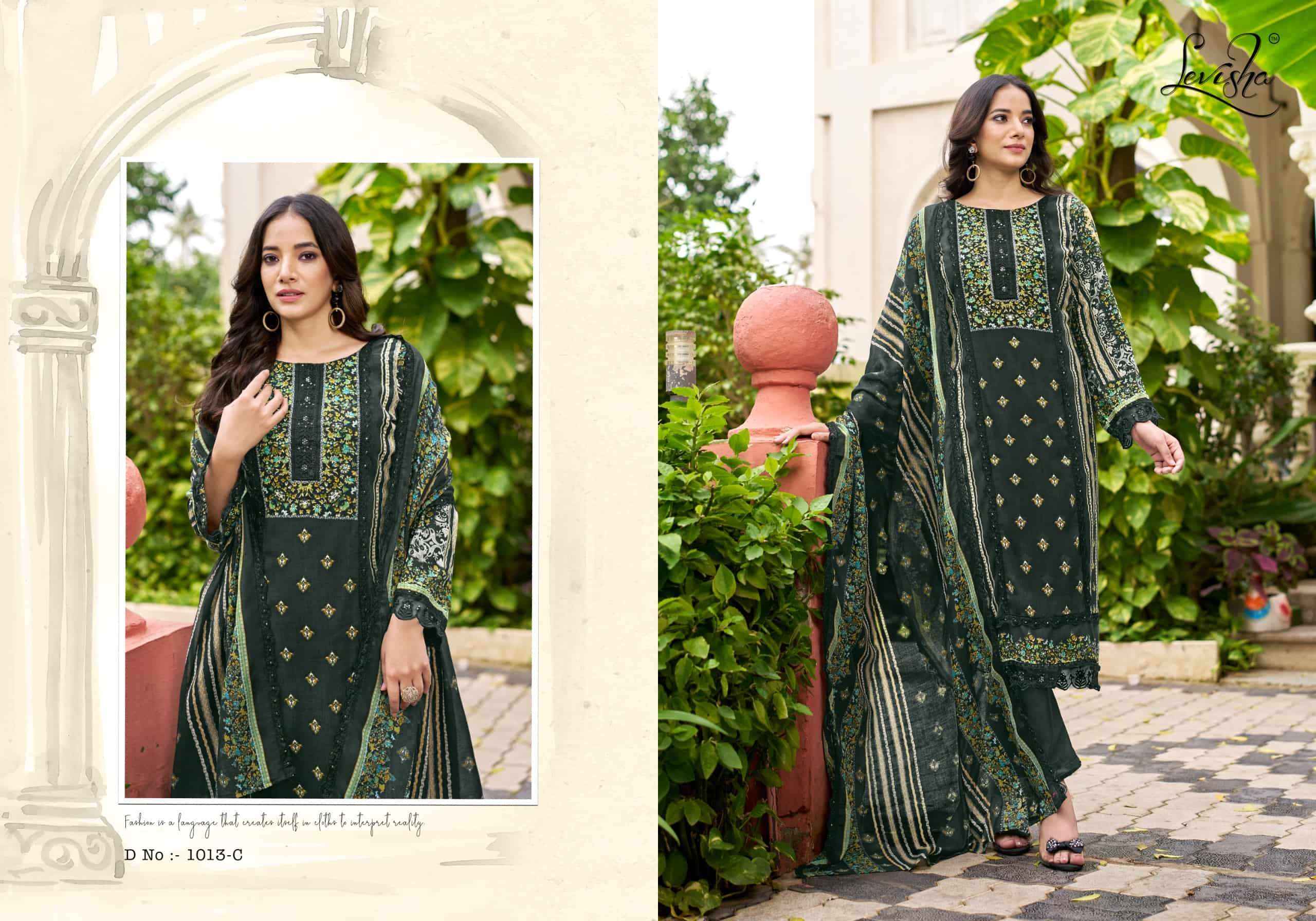 Levisha Bagh Digital Printed Rayon Salwar Kameez Wholesale Rate ( 5 Pcs Catalog )