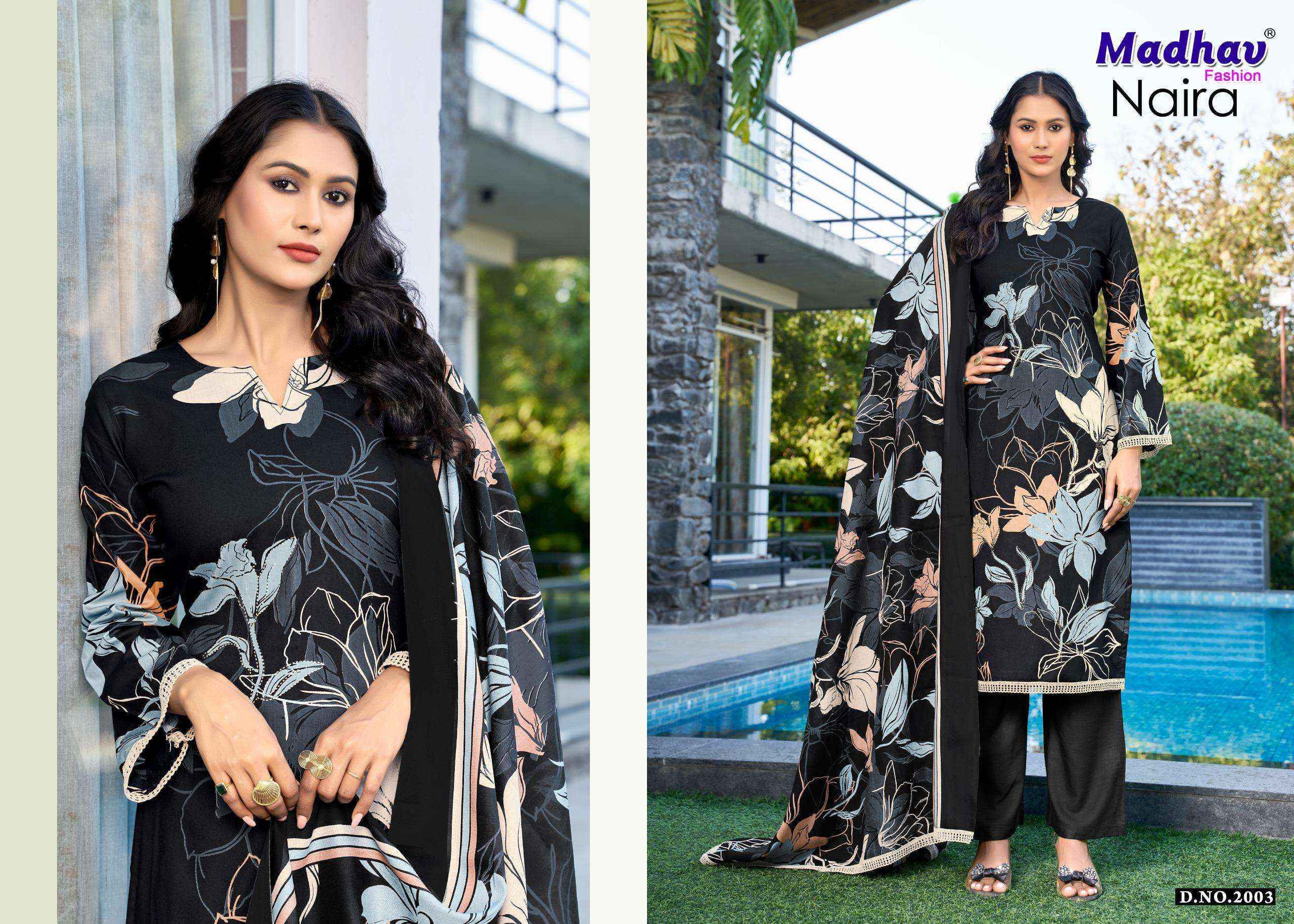 Madhav Fashion Naira Vol 2 Rayon Salwar Kameez Wholesale Rate ( 5 Pcs Catalog )