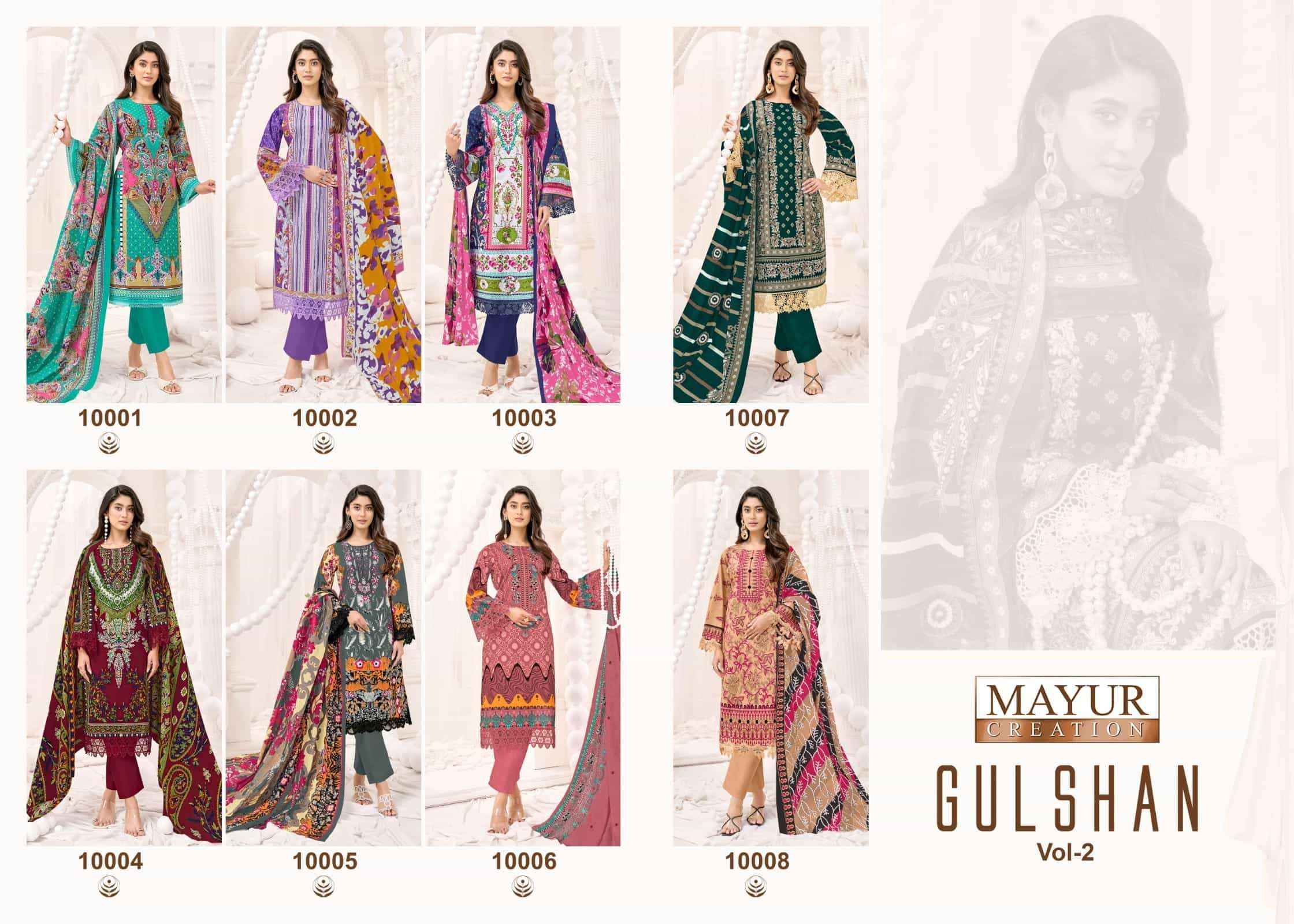 Mayur Gulshan Vol 2 Unstitch Pure Cotton Salwar Kameez Wholesale Rate ( 8 Pcs Catalog )