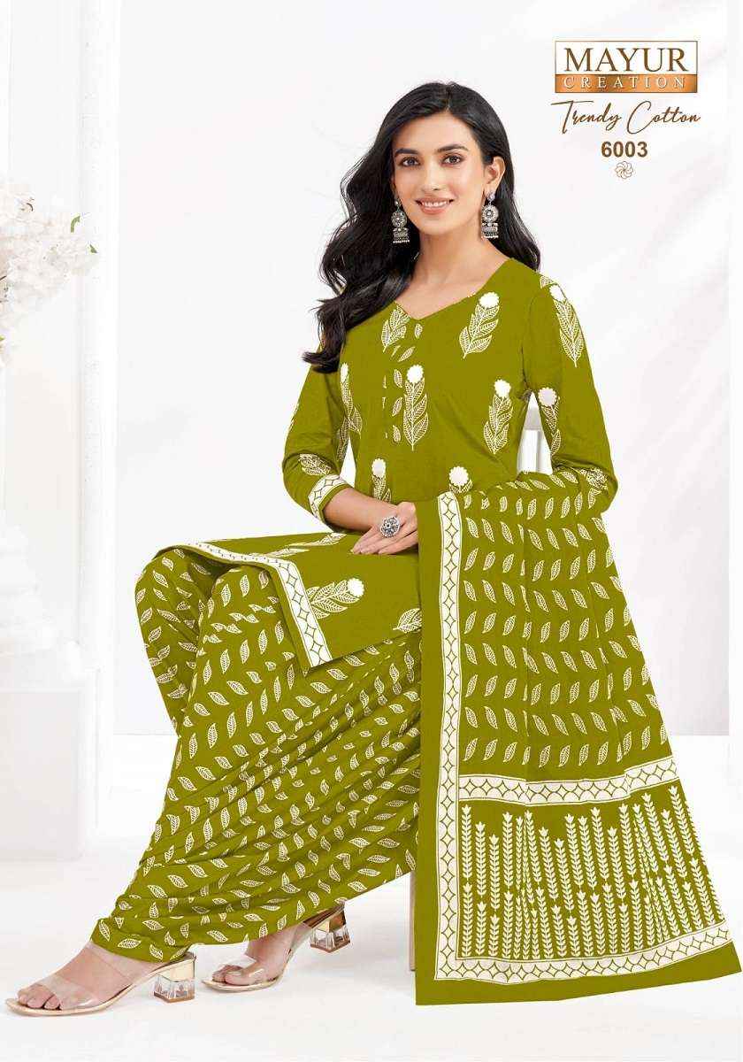 Mayur Trendy Cotton Vol 6 Patiyala Print Cotton Salwar Kameez Wholesale Rate ( 10 Pcs Catalog )