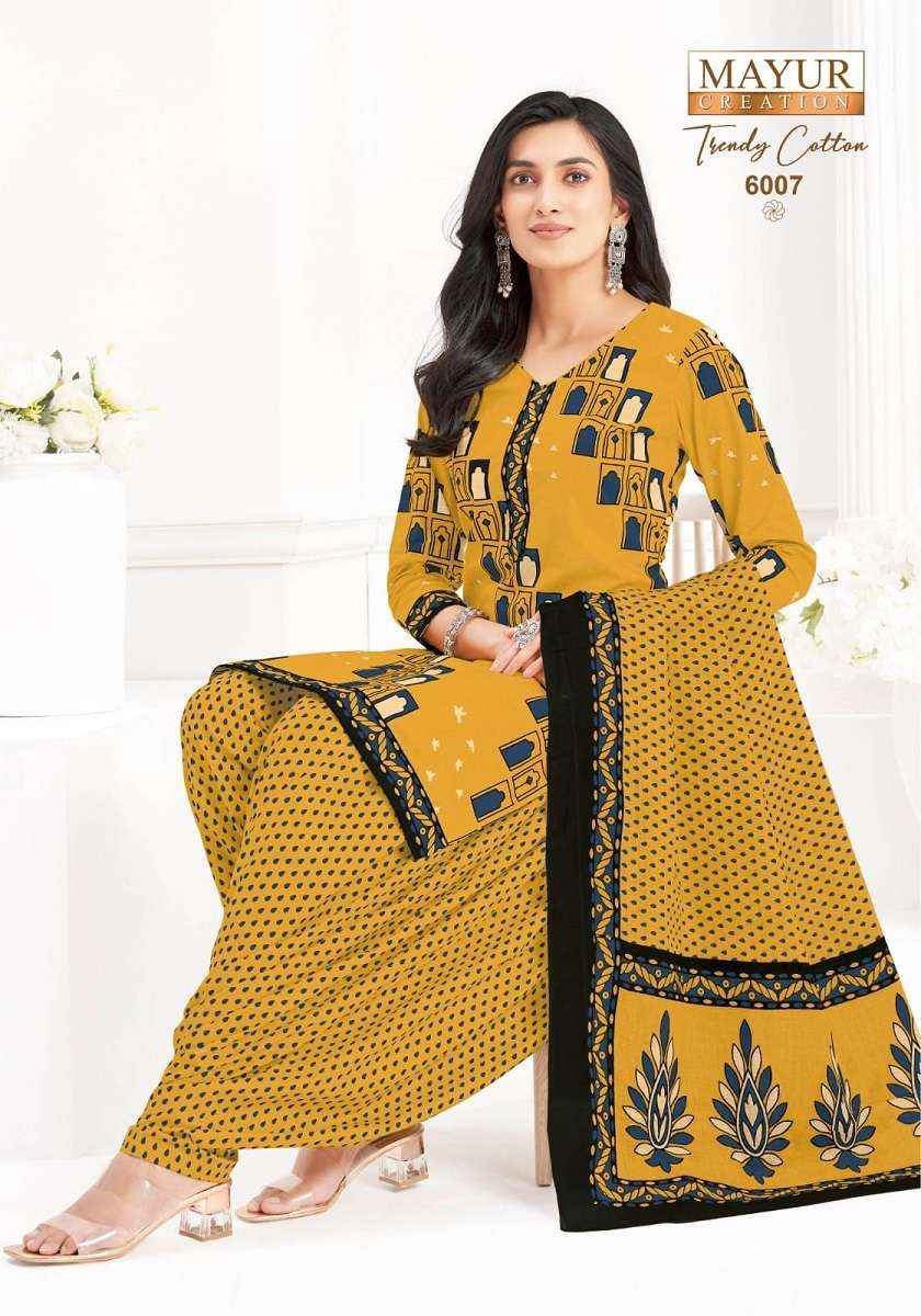 Mayur Trendy Cotton Vol 6 Patiyala Print Cotton Salwar Kameez Wholesale Rate ( 10 Pcs Catalog )