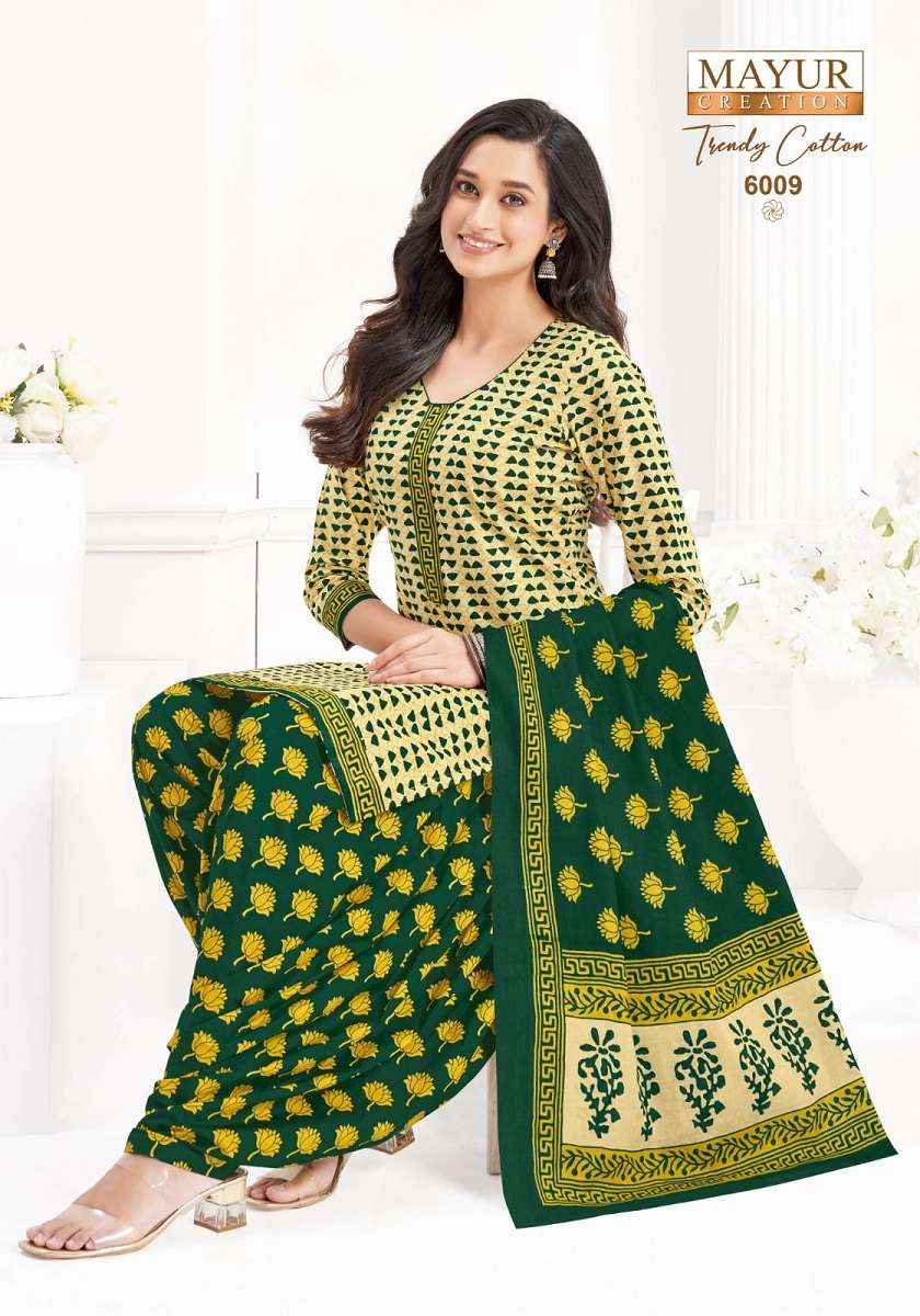 Mayur Trendy Cotton Vol 6 Patiyala Print Cotton Salwar Kameez Wholesale Rate ( 10 Pcs Catalog )