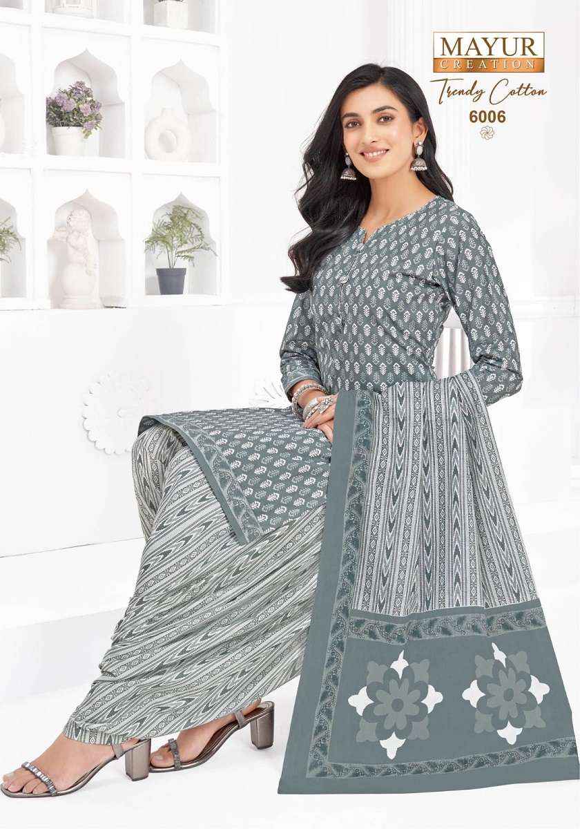 Mayur Trendy Cotton Vol 6 Patiyala Print Cotton Salwar Kameez Wholesale Rate ( 10 Pcs Catalog )