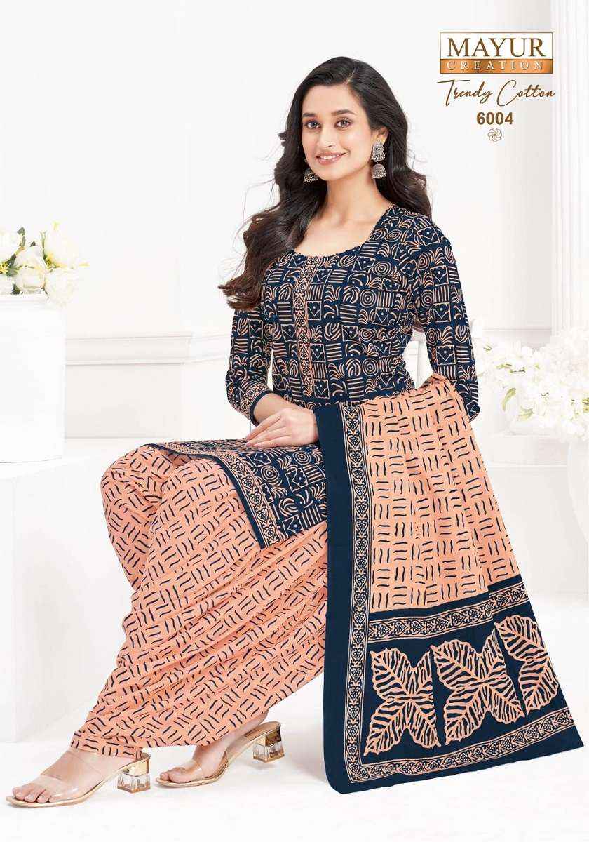 Mayur Trendy Cotton Vol 6 Patiyala Print Cotton Salwar Kameez Wholesale Rate ( 10 Pcs Catalog )