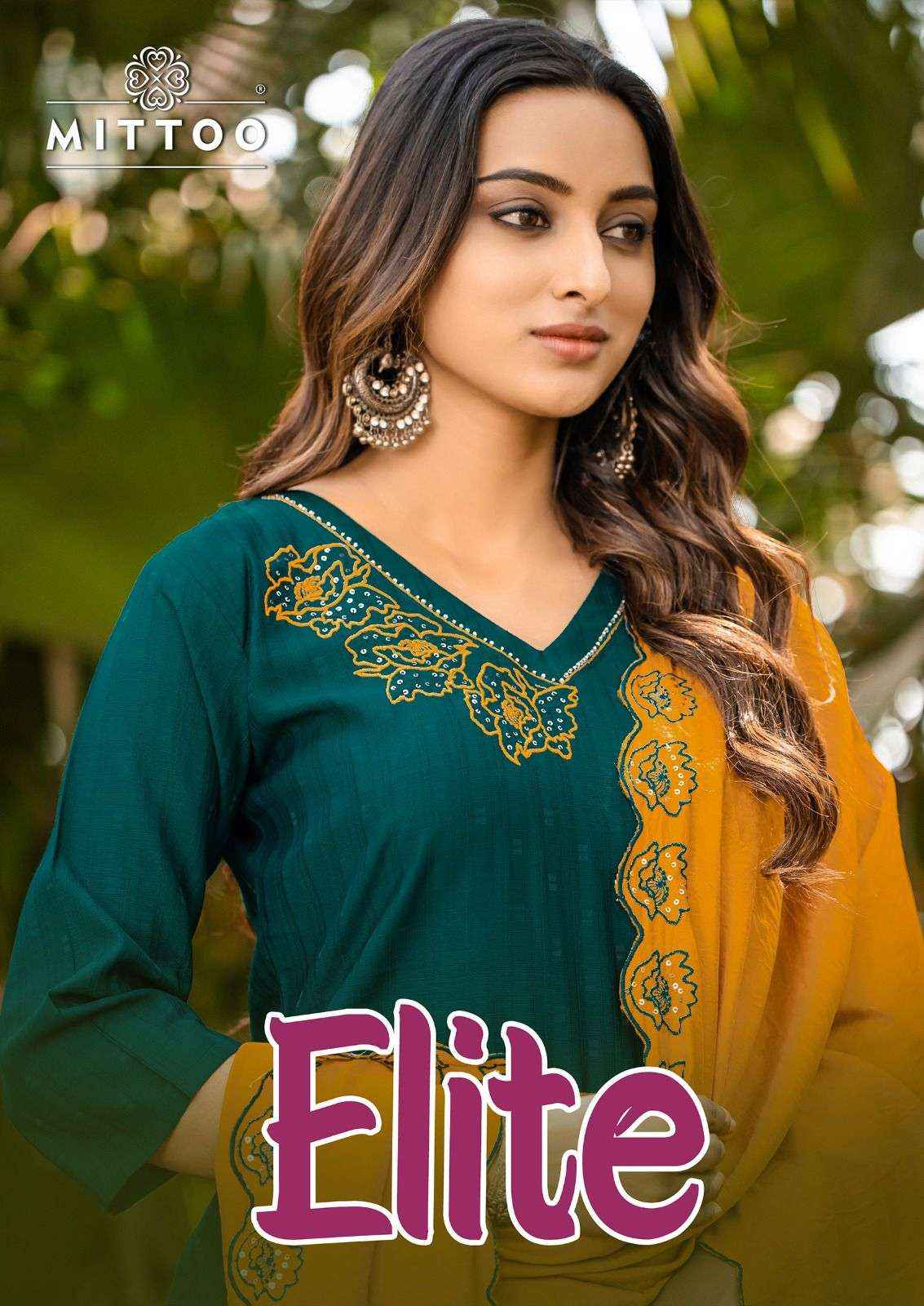 Mittoo Elite Designer Straight Kurti Pant Dupatta Set Wholesale Rate ( 6 Pcs Catalog )