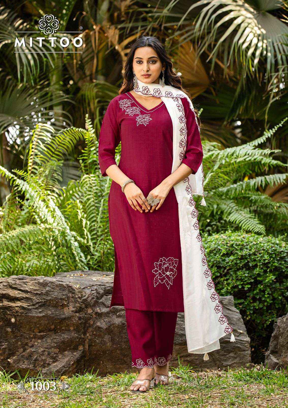 Mittoo Elite Designer Straight Kurti Pant Dupatta Set Wholesale Rate ( 6 Pcs Catalog )