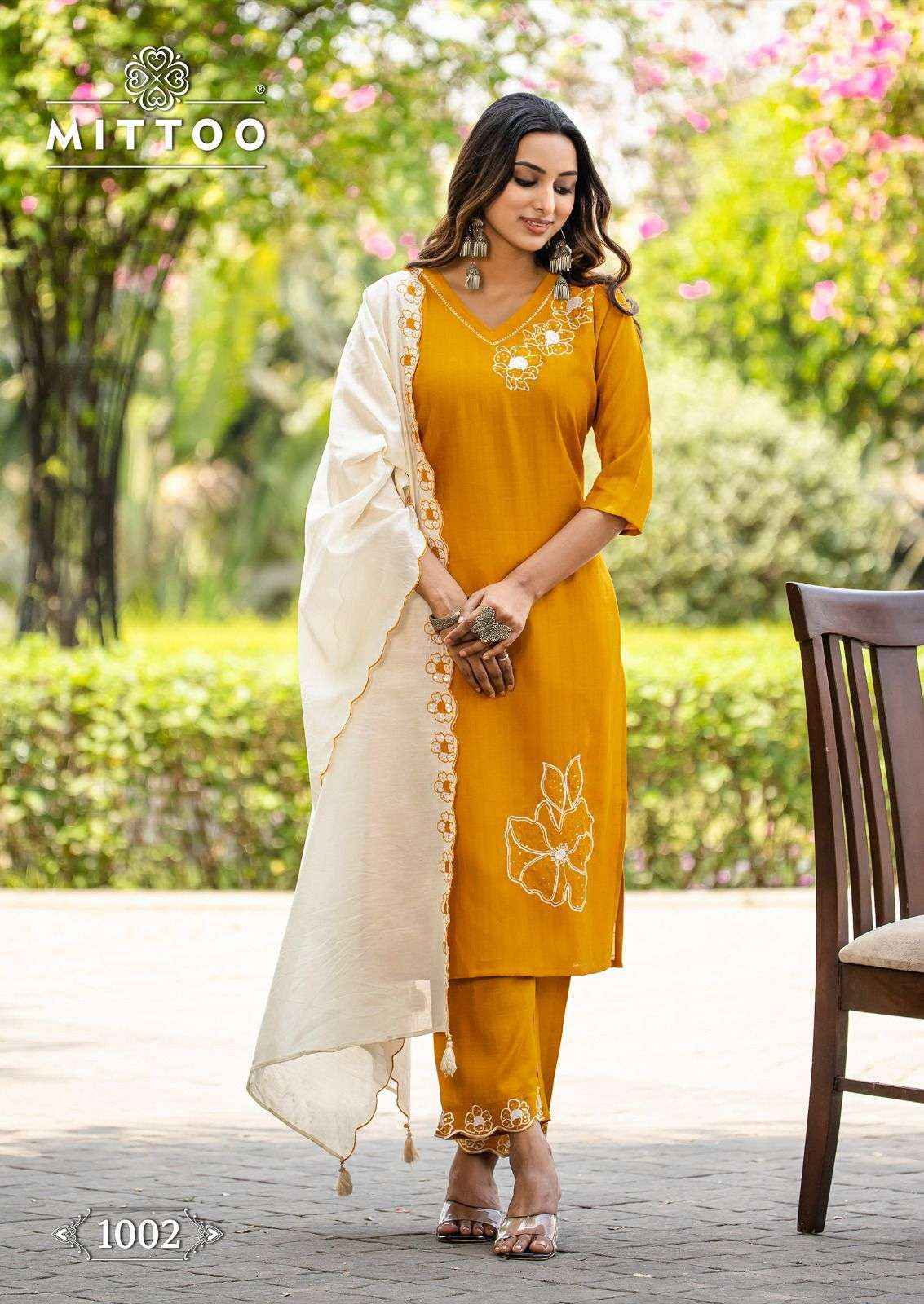 Mittoo Elite Designer Straight Kurti Pant Dupatta Set Wholesale Rate ( 6 Pcs Catalog )