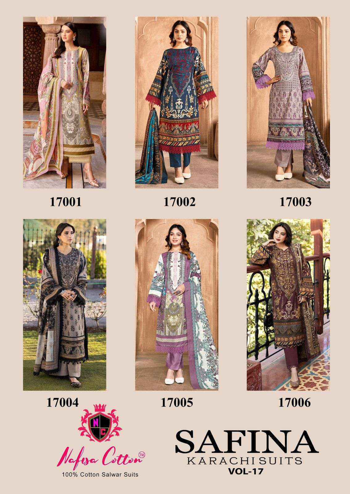 Nafisa Cotton Safina Vol 17 Cotton Dress Material Wholesale Price ( 6 pcs Catalogue )