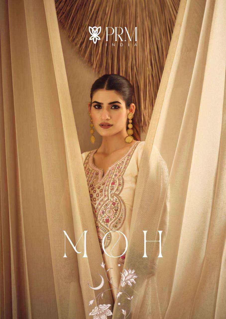 Prm India Moh Pure Russian Silk Readymade Designer Suit Wholesale Rate ( 6 Pcs Catalog )