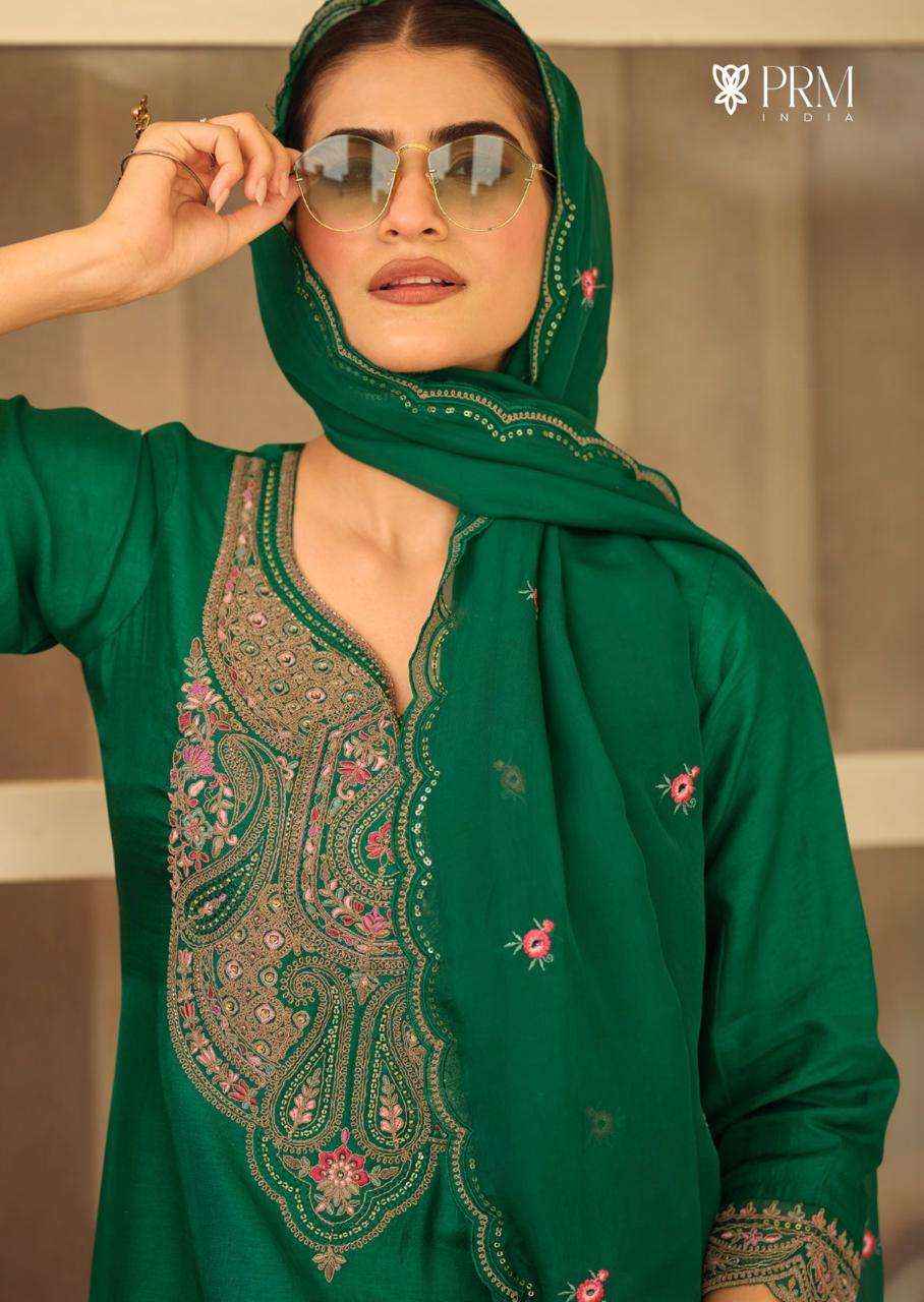 Prm India Moh Pure Russian Silk Readymade Designer Suit Wholesale Rate ( 6 Pcs Catalog )