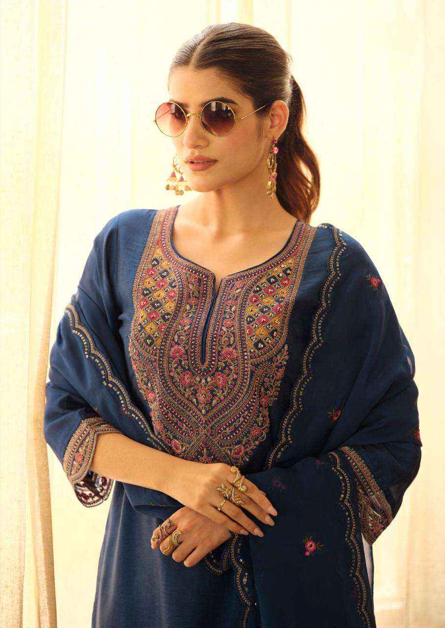 Prm India Moh Pure Russian Silk Readymade Designer Suit Wholesale Rate ( 6 Pcs Catalog )