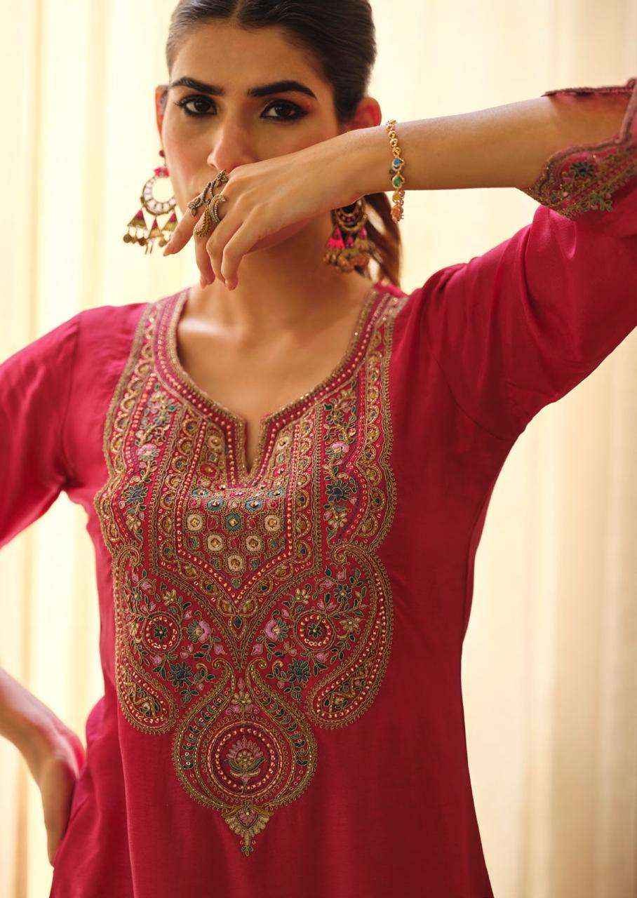 Prm India Moh Pure Russian Silk Readymade Designer Suit Wholesale Rate ( 6 Pcs Catalog )