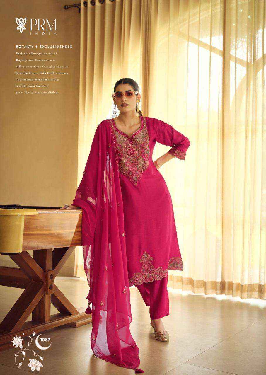 Prm India Moh Pure Russian Silk Readymade Designer Suit Wholesale Rate ( 6 Pcs Catalog )