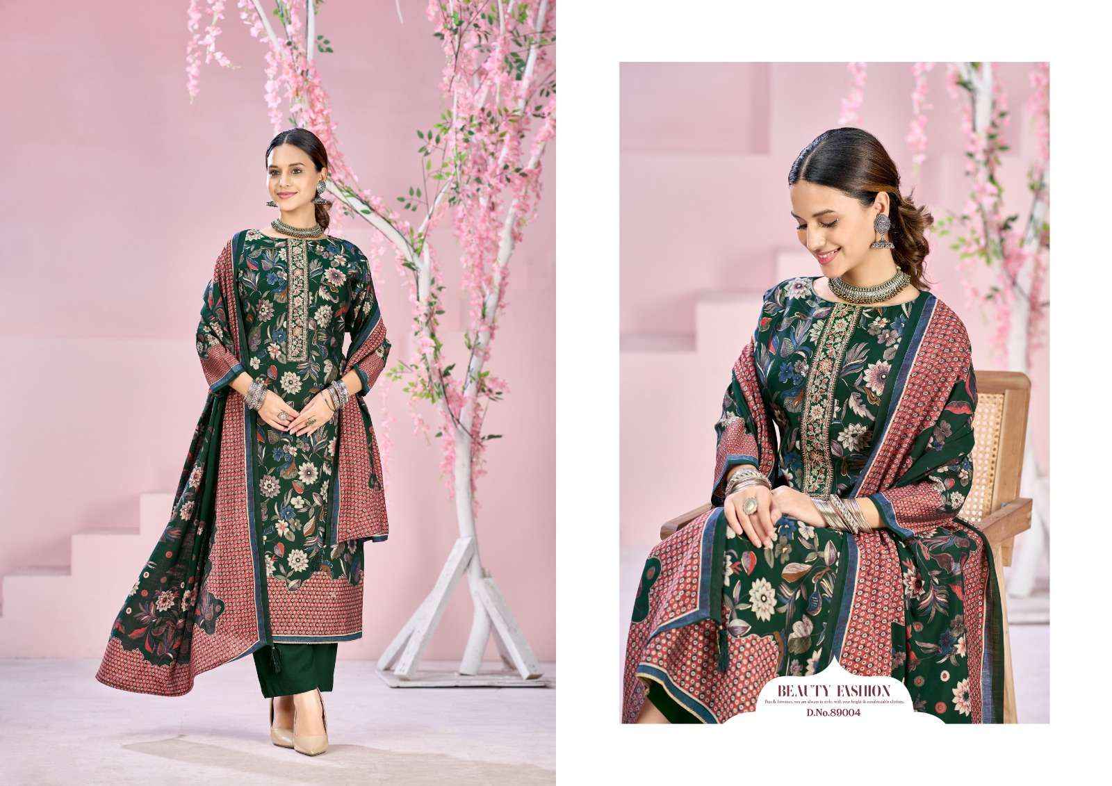 Radhika Azara Beauty Silk Vol 8 Designer Printed Fancy Muslin Salwar Kameez Wholesale Rate ( 4 Pcs Catalog )
