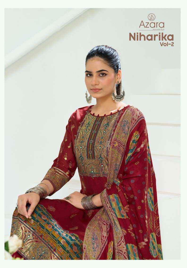 Radhika Azara Niharika Vol 2 vertical decharge Wholesale Price ( 4 Pcs Catalogue )