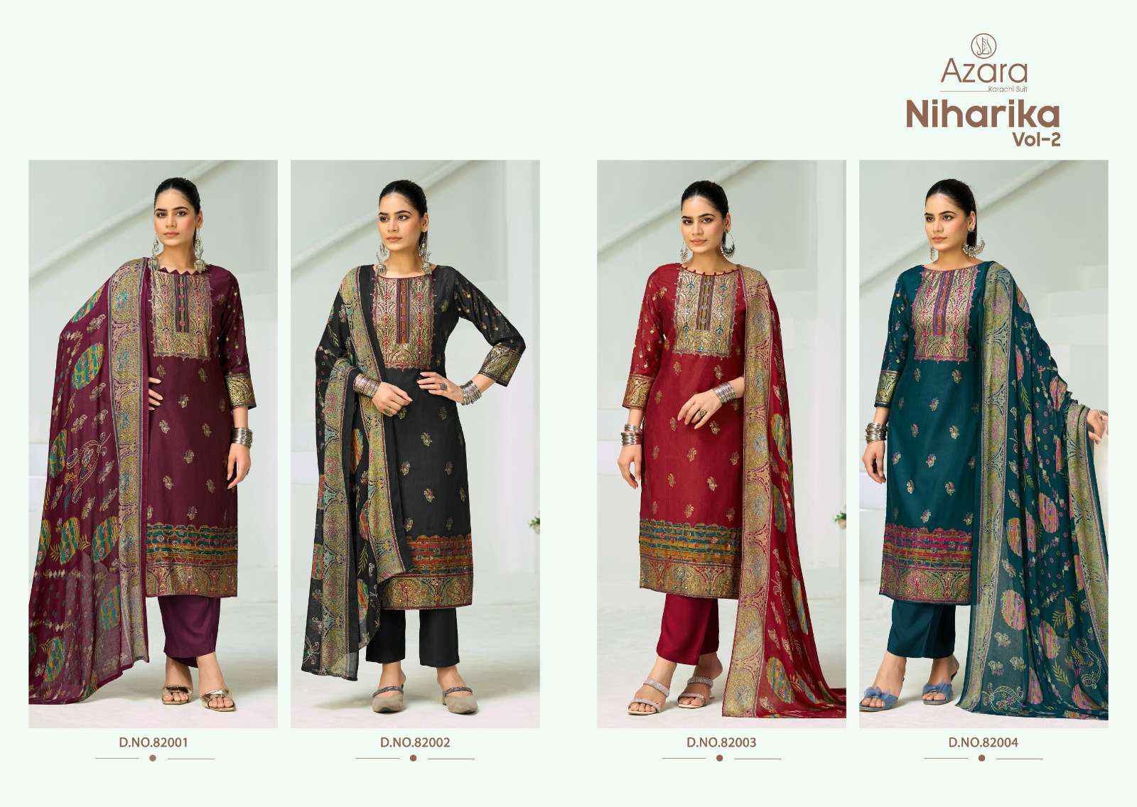 Radhika Azara Niharika Vol 2 vertical decharge Wholesale Price ( 4 Pcs Catalogue )