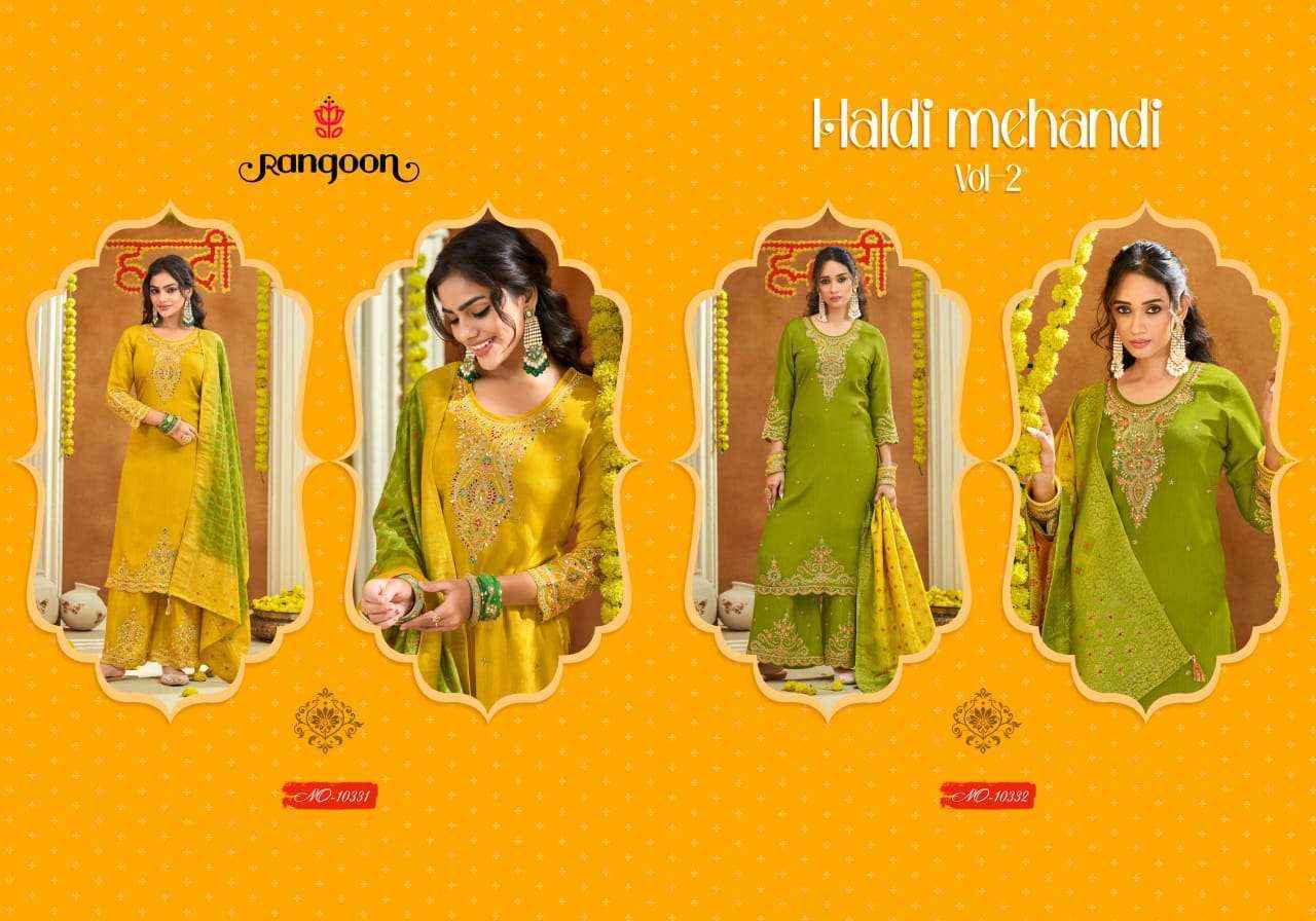 Rangoon Haldi Mehandi Vol 2 Readymade Chinon Dress Wholesale Rate ( 2 Pcs Catalog )
