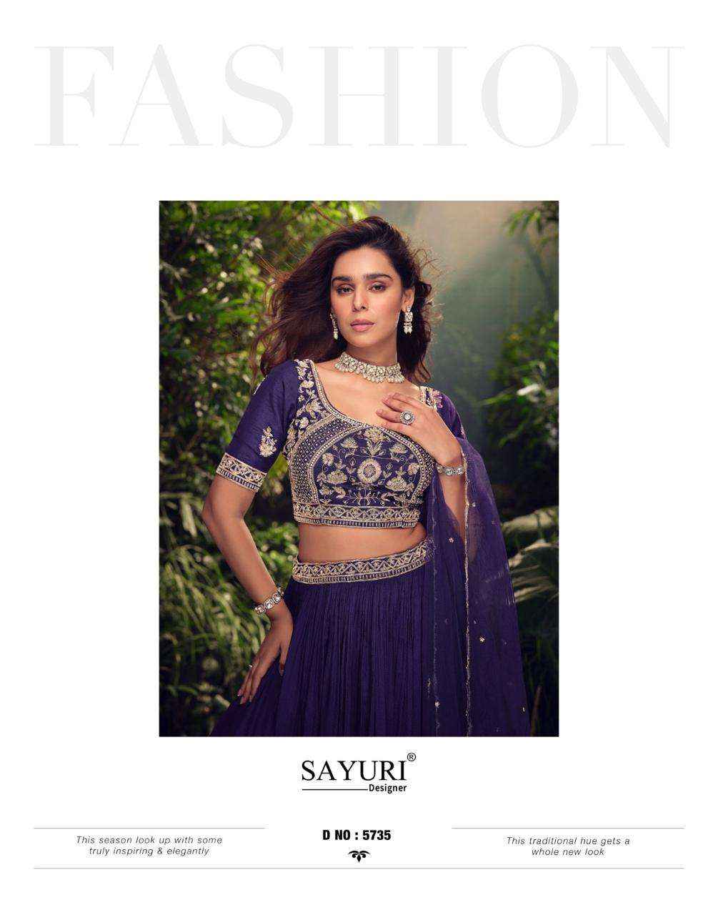 Sayuri Apurva 5735 To 5737 Partywear Designer Lehenga Wholesale Rate ( 3 Pcs Catalog )