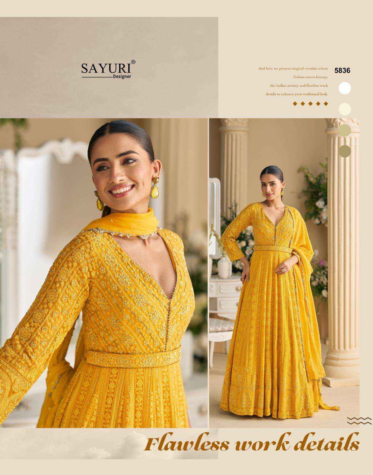 Sayuri Dawat 5834 To 5837 Latest Dsigner Indo Western Dress Wholesale Rate ( 4 Pcs Catalog )